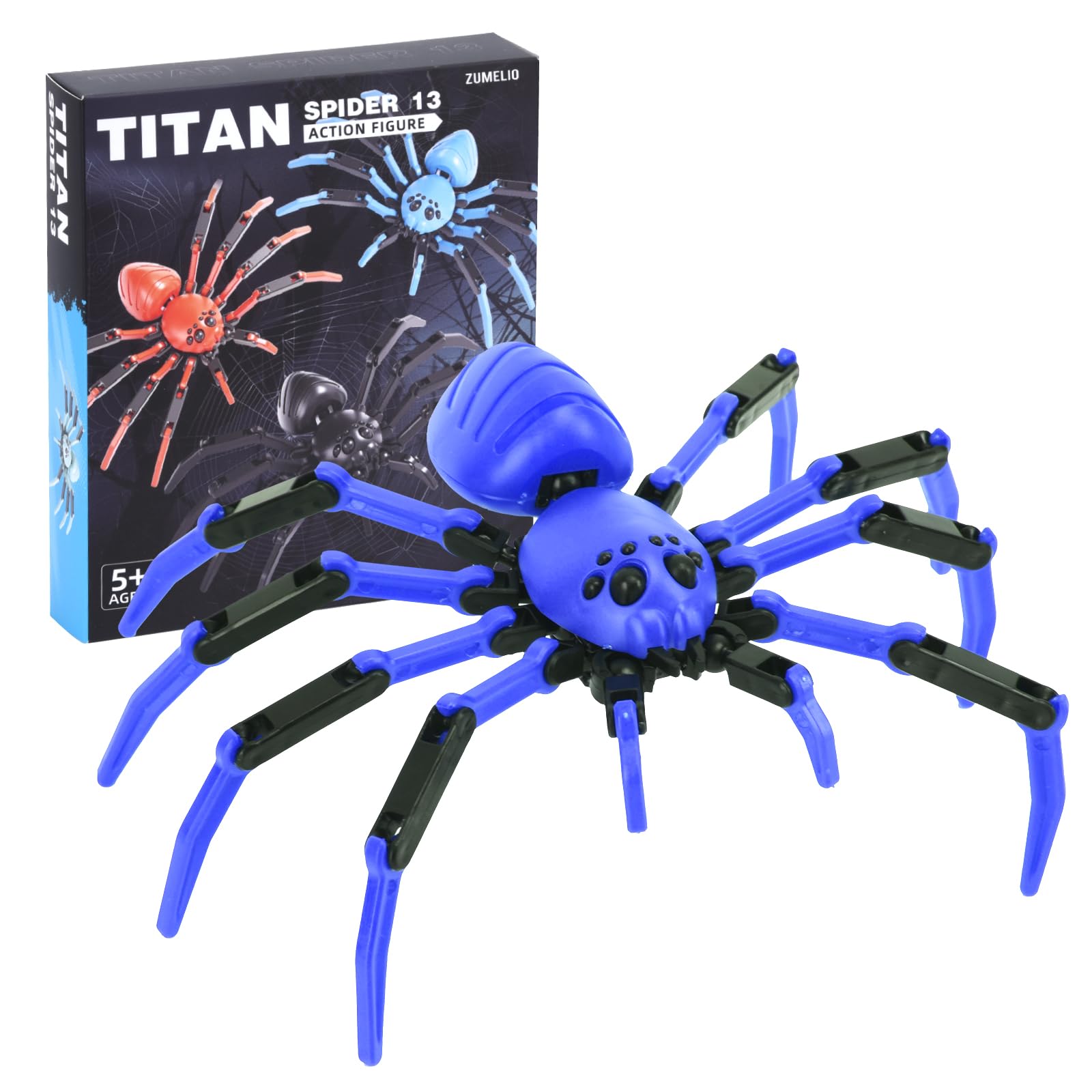Titan Spider Toys - 3D Printed Spider Fidget Toys for Boys, Multi-Jointed Realistic Spiders with Suction Cup, Movable Cool Gadget for Kids (Assembly