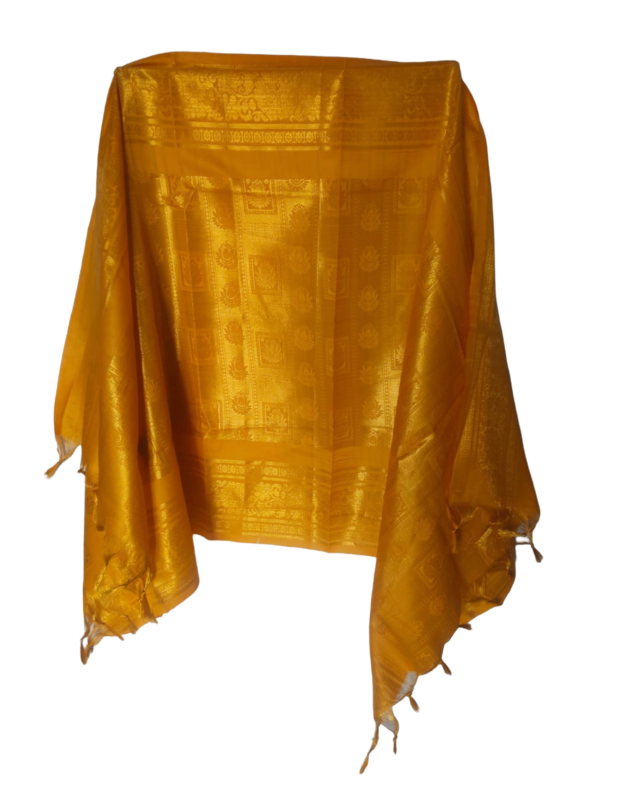 sajaea Single Jari Gold Felicitation Shawl for Guest Honour – 2 Mtr | Soft Premium Fabric | Traditional Welcome Shawl | Ideal for Weddings, Temple, Cultural & Religious Events | Unisex-picture-56