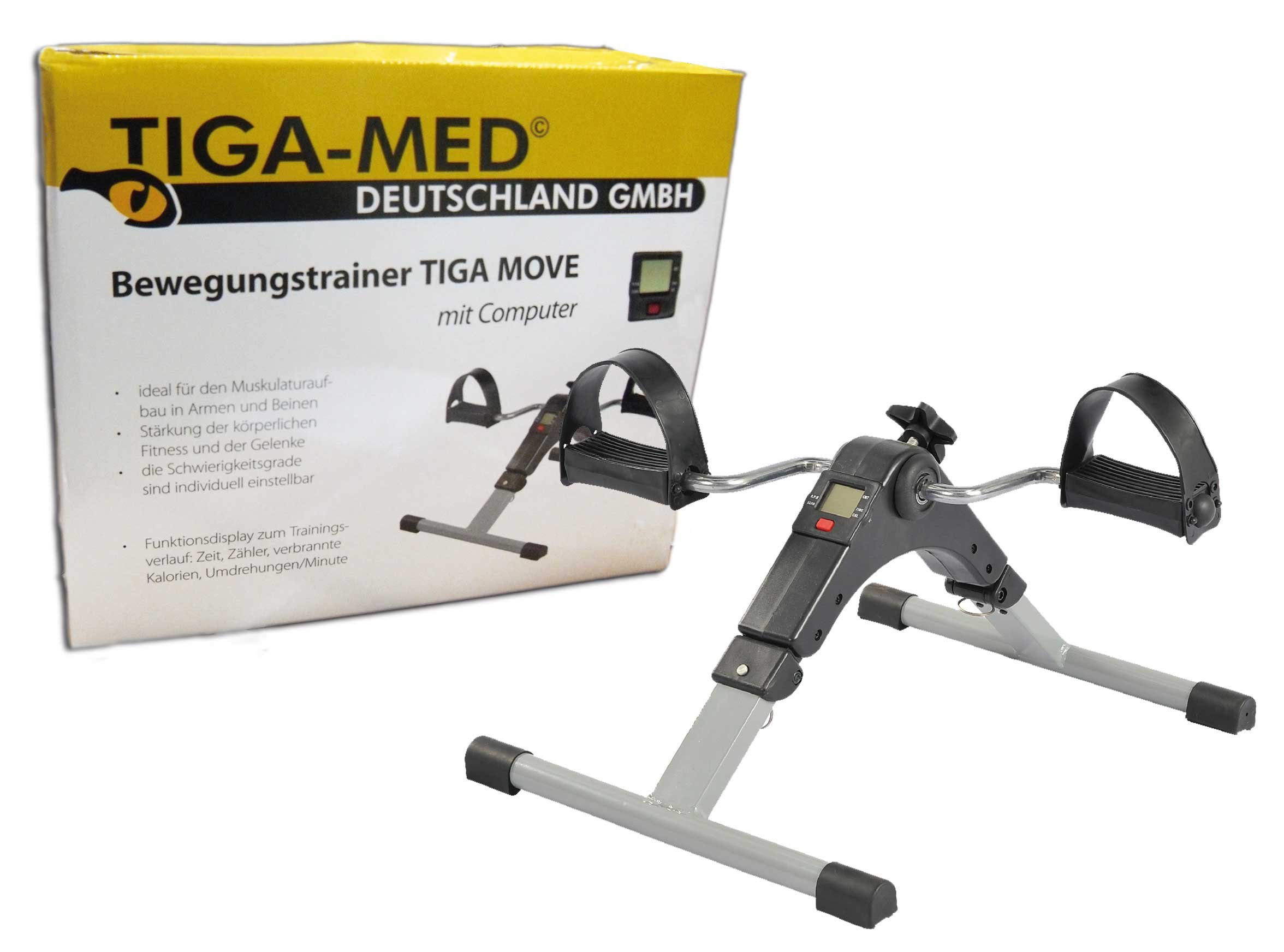 TIGA-MED Pedaltrainer mit Display – Mini Heimtrainer für Arme & Beine – Bewegungstrainer für Zuhause, Büro & Reha – Einstellbarer Widerstand, Faltbar & Platzsparend