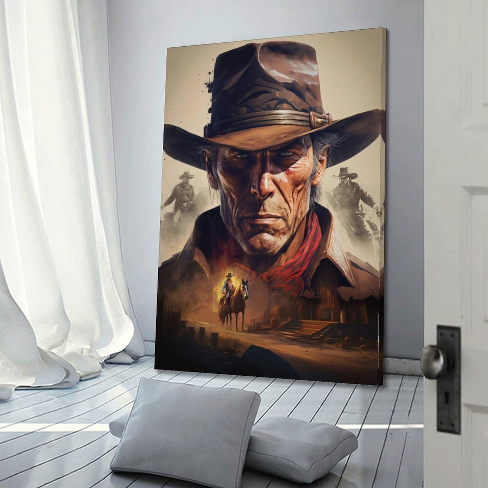 Clint Eastwood Photo sur toile monochrome pour décoration de chambre à coucher, paysage sportif, bureau, chambre, cadeau, sans cadre, 40 x 60 cm Clint Eastwood Photo sur toile monochrome pour décoration de chambre à coucher, paysage sportif, bureau, chambre, cadeau, sans cadre, 40 x 60 cm