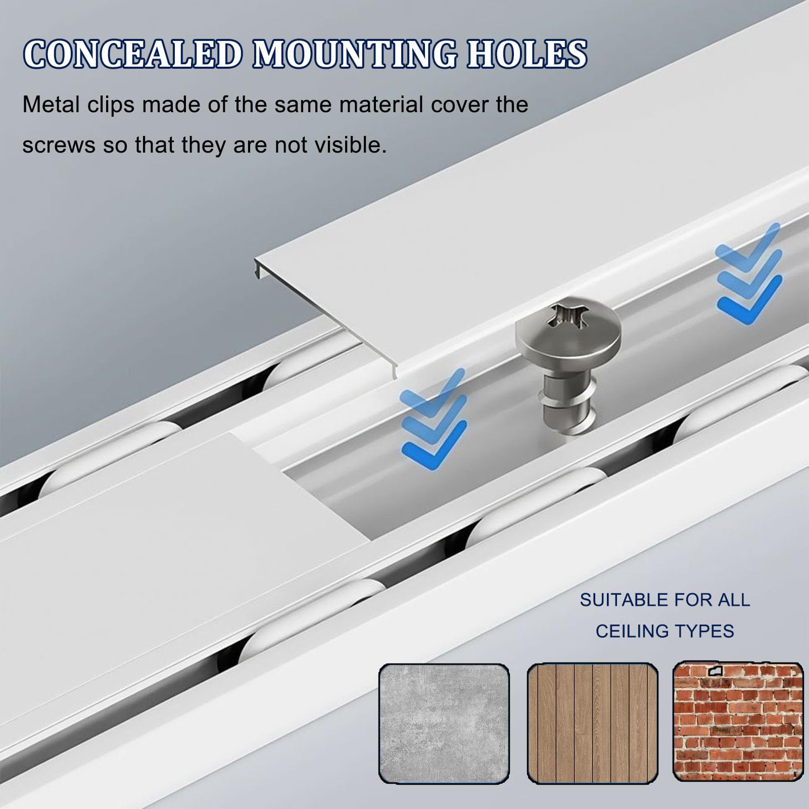 Genérico Riel De Cortina Doble, Montaje En Techo, Aluminio,Juego Completo con Riel De Cortina Doble Y Función De Deslizamiento Silencioso para Cortinas De Sala De Estar Dormitorio,Blanca,1.8m