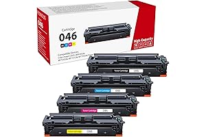 Canon 046 Toner Cartridge Set (4-Pack, Black, Cyan, Magenta, Yellow)
