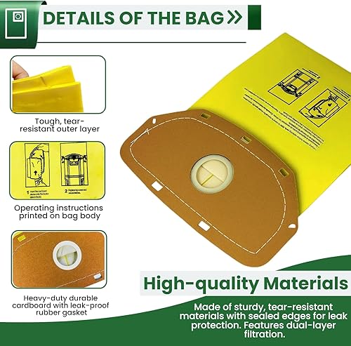 Miniatura 5 de Paquete de 15 bolsas de vacío con cuello sellado AH10232 para Hoover Commercial MPWR 40 V, mochila inalámbrica, aspiradora CH93619, CH93600  Bolsa