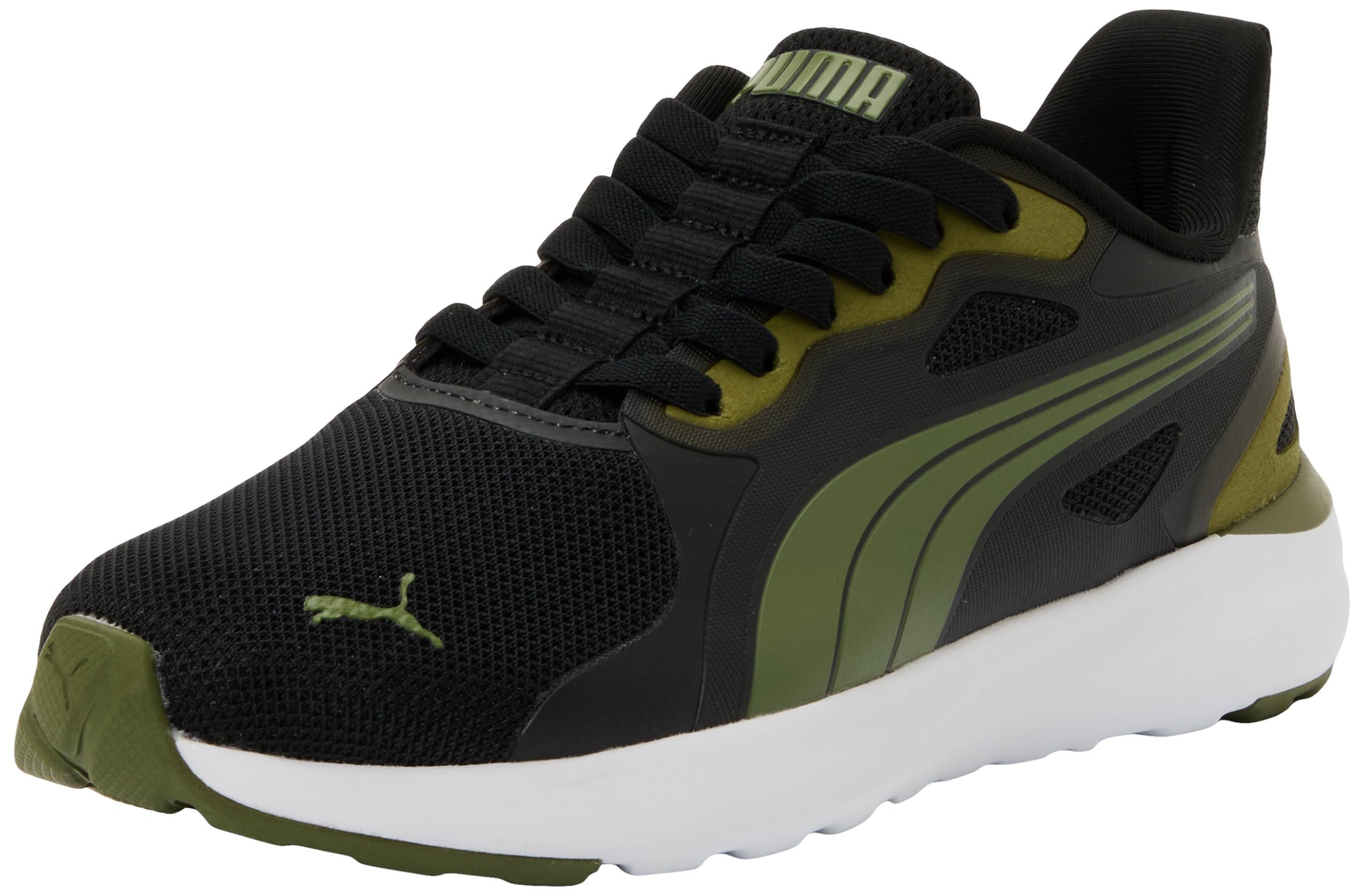 Puma Unisex Softride Cosmic Street Sliptech Sneaker, Schwarz-Olivgrün, 37.5 EU, Puma Schwarz, Olivgrün, 37.5 EU