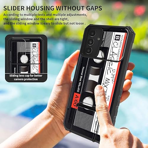 Miniatura 5 de Funda para Samsung A13 5G, Galaxy A13 5G con cubierta deslizante para cámara con soporte incorporado, soporte de doble capa, híbrido, a prueba de