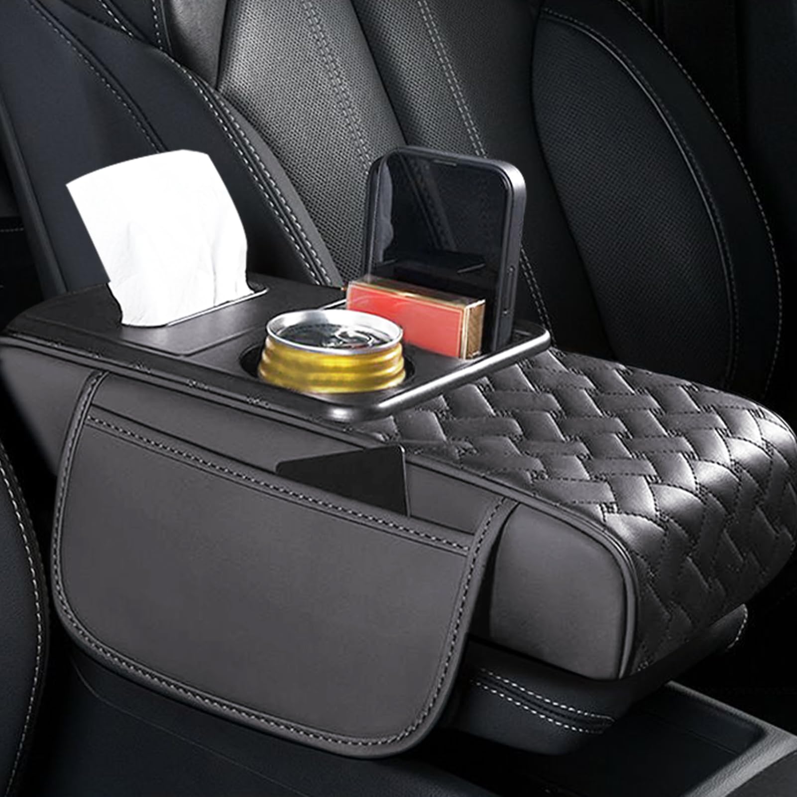 Waterproof Arm Rest Pad - Car Armrest Cover, Multifunctional Vehicle Accessory | Auto Booster Cushion Suitable for Trucks Interior Protection Comfort Support Center Console Organizer Driving Convenien