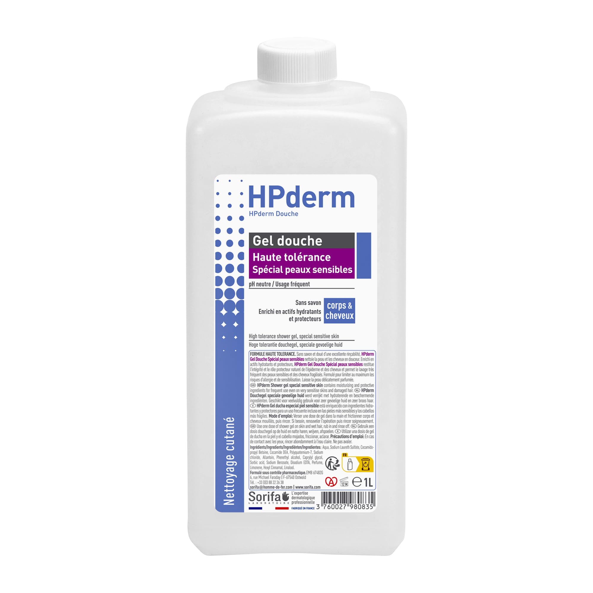 HPderm Duschgel für empfindliche Haut, 1 l