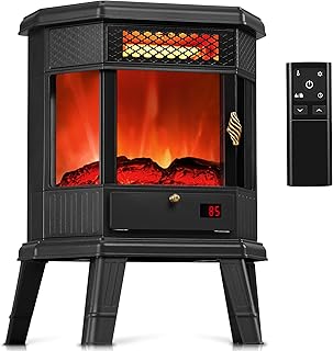 Electric Fireplace Heater 22 in Freestanding Fireplace Stove Infrared Fi...
