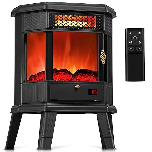 Electric Fireplace Heater 22 in Freestanding Fireplace Stove Infrared Fireplace