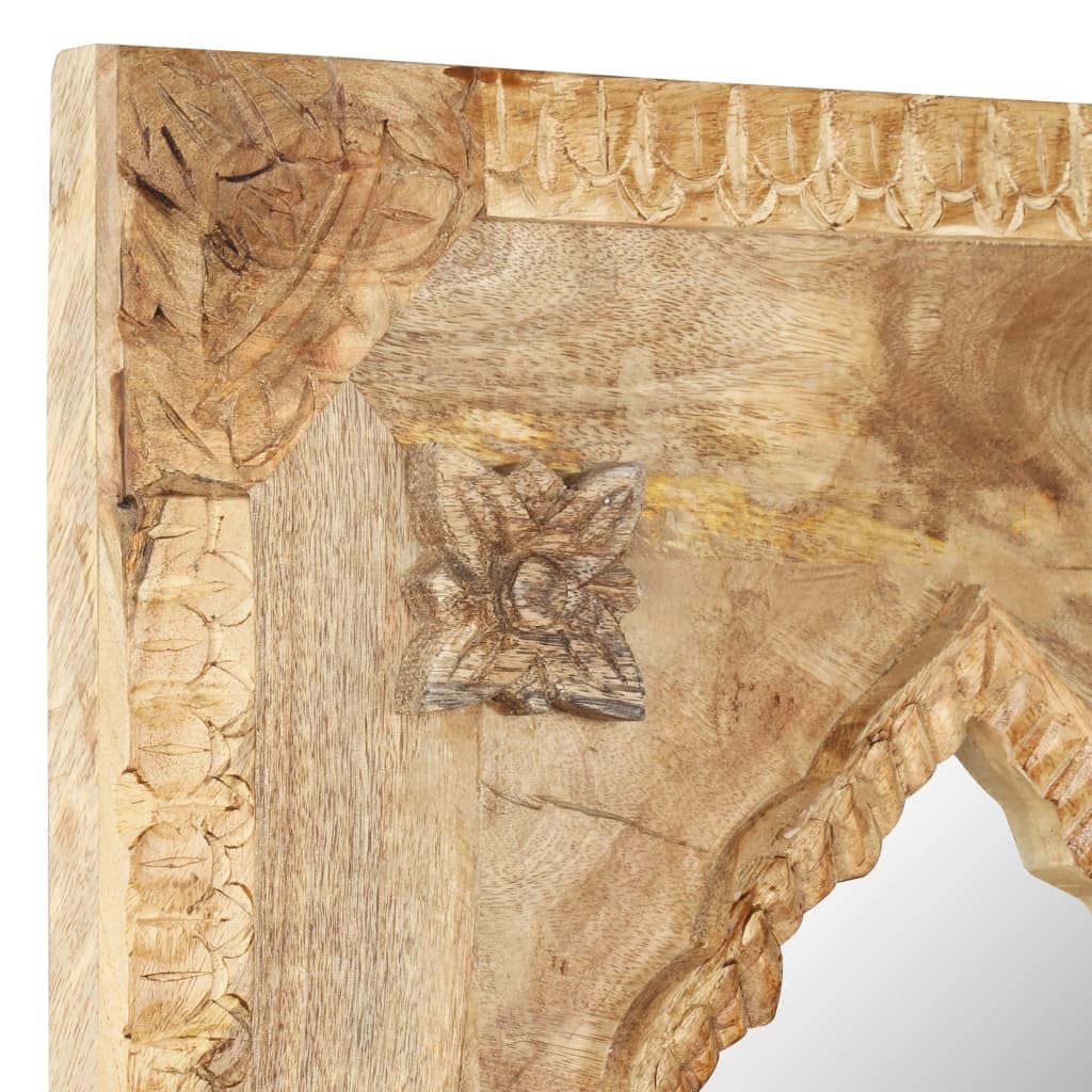 vidaXL Miroir Mural Miroir de Maquillage Miroir Cosmétique Salle de Bain Couloir Maison Intérieur 50x3x110 cm Bois de Manguier Massif