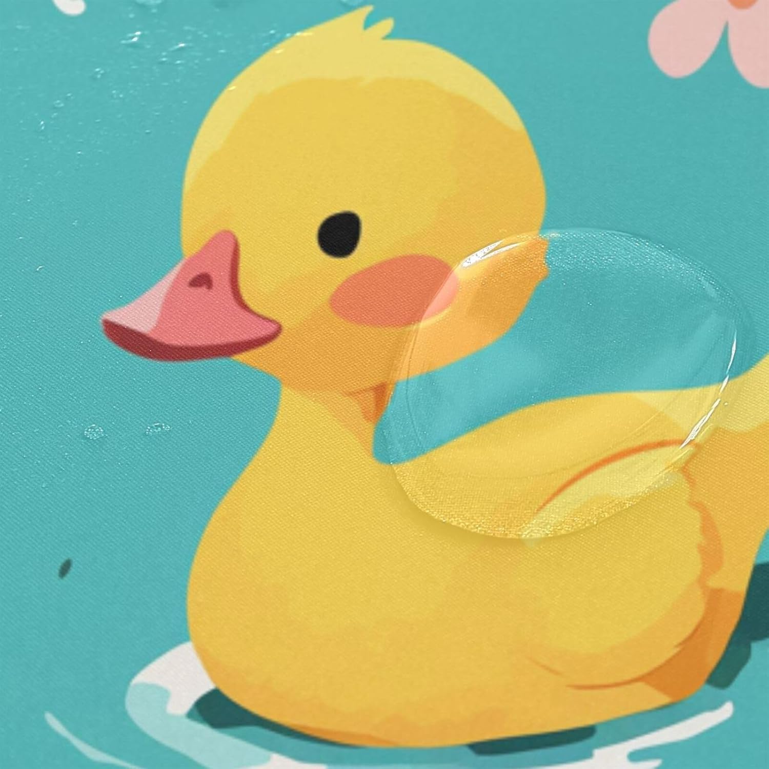 66x72 Inch Cloth Water Proof Shower Curtain with Hook Cartoon Cute Yellow Ducks Polyester Stuff Machine Washable Large Curtain Liner for Bathroom Decoration
