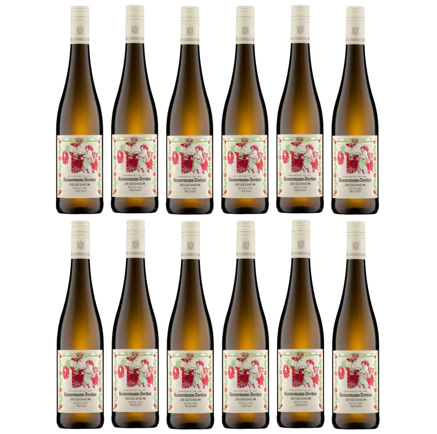 Bassermann-Jordan Deidesheim Riesling VDP Ortswein Weisswein Trocken Pfalz Deutschland Inkl. FeinWert E-Book (12 x 0,75l)