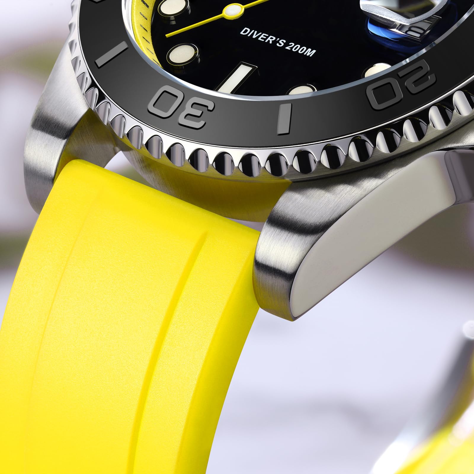 ADDIESDIVE Montre à Quartz analogique pour Homme BGW9 - Lumineuse - Étanche à 200 m - avec Bande élastique, Noir/Vert, Classique