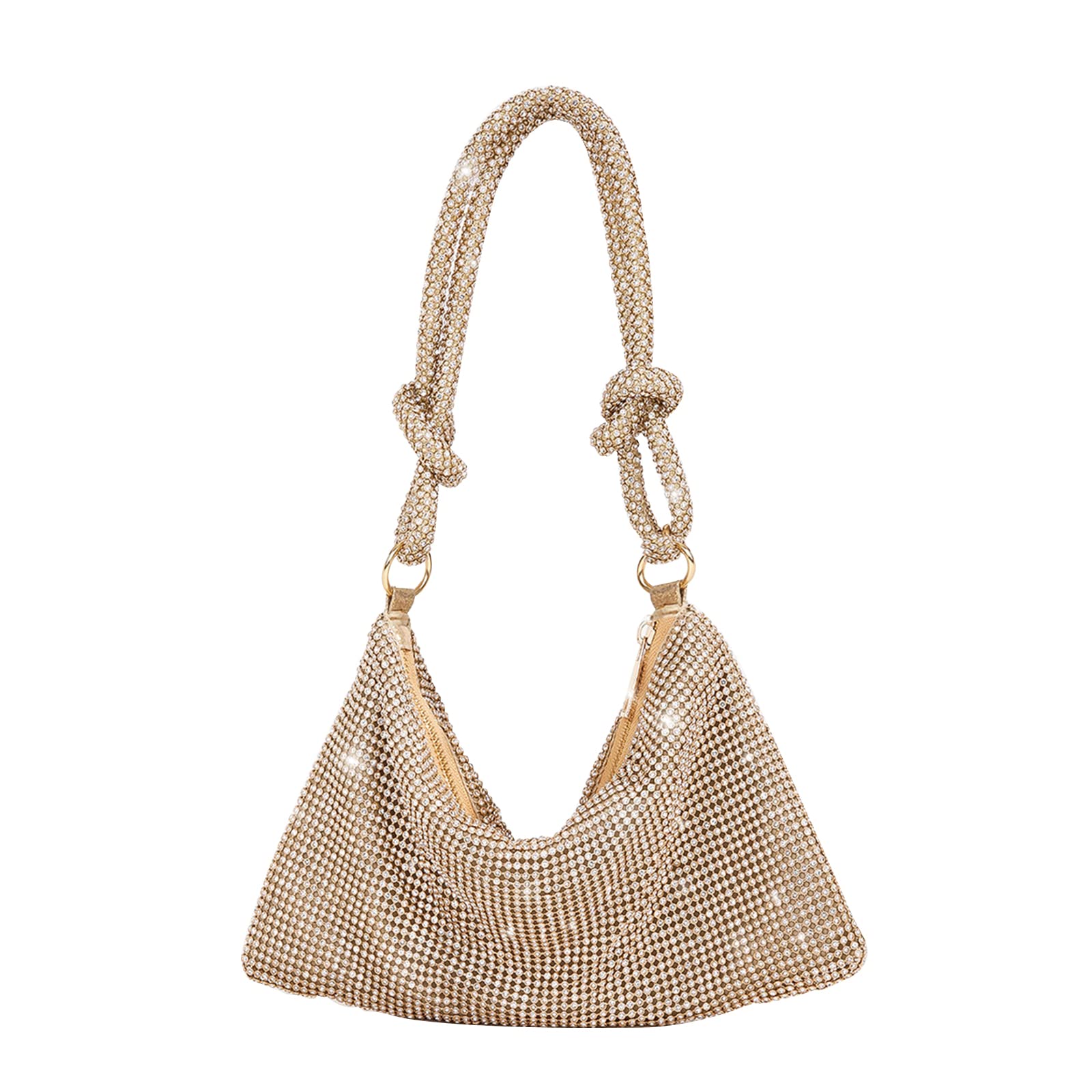 CORIOS Abendtasche Damen Strass Clutch Bag Shiny Diamant Handtasche Strasssteine Schultertasche Glitzer Umhängetasche Klein Tasche für Hochzeit Abschlussball Bankett-Party Gold