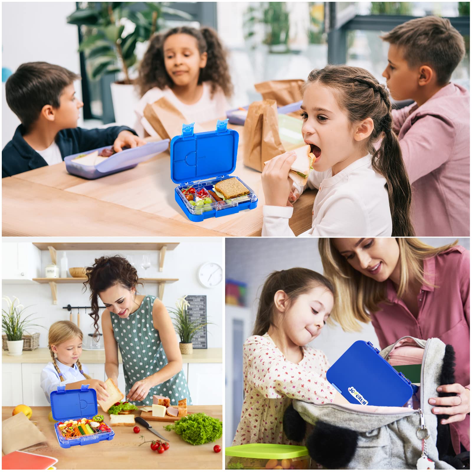 Boîte Repas Enfant 2 Compartiments - Acier Inoxydable - Motif œuf Jaune - Étanche - Lavable