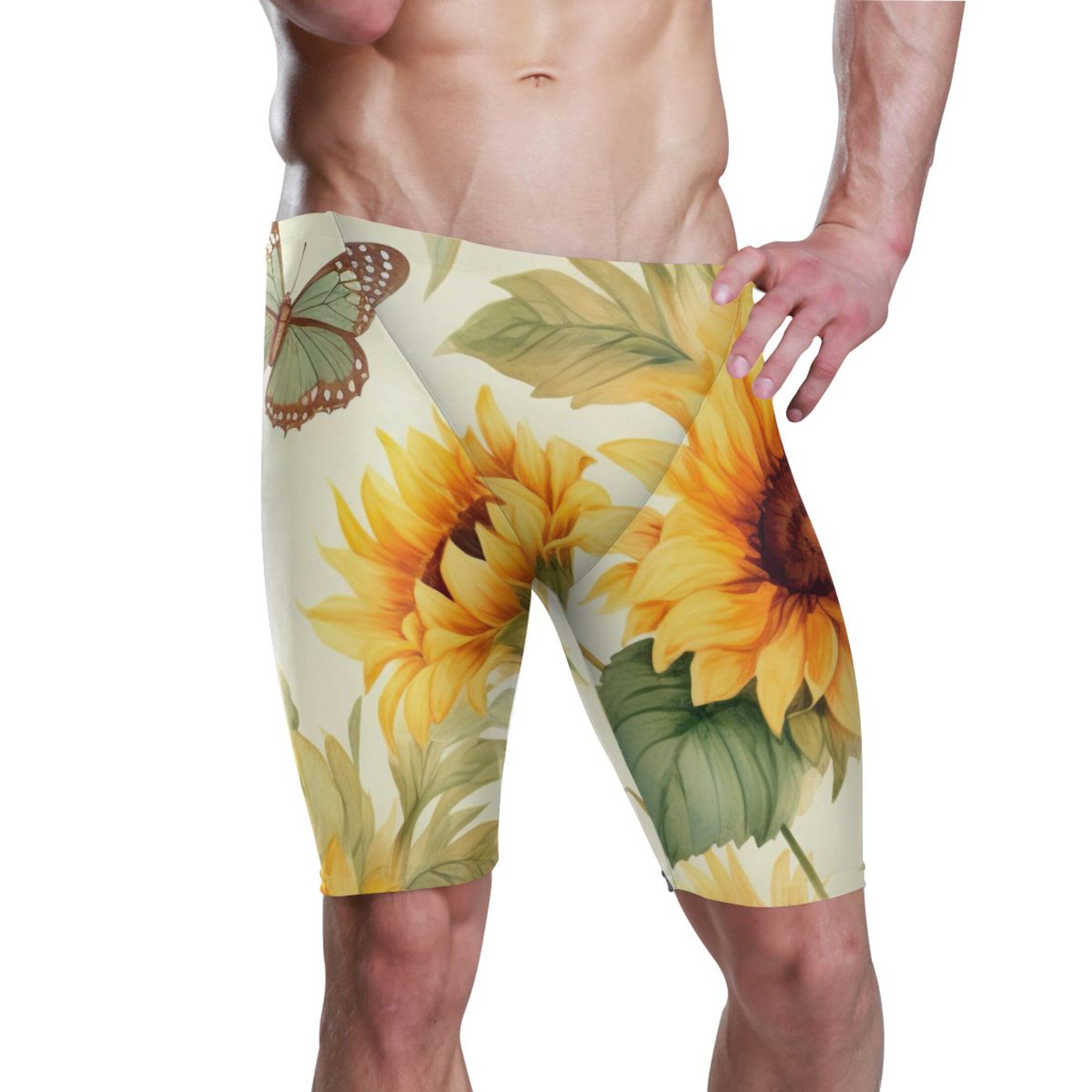 Sunflower Butterfly Swim Jammers Swimsuit for Men XXL B0401504