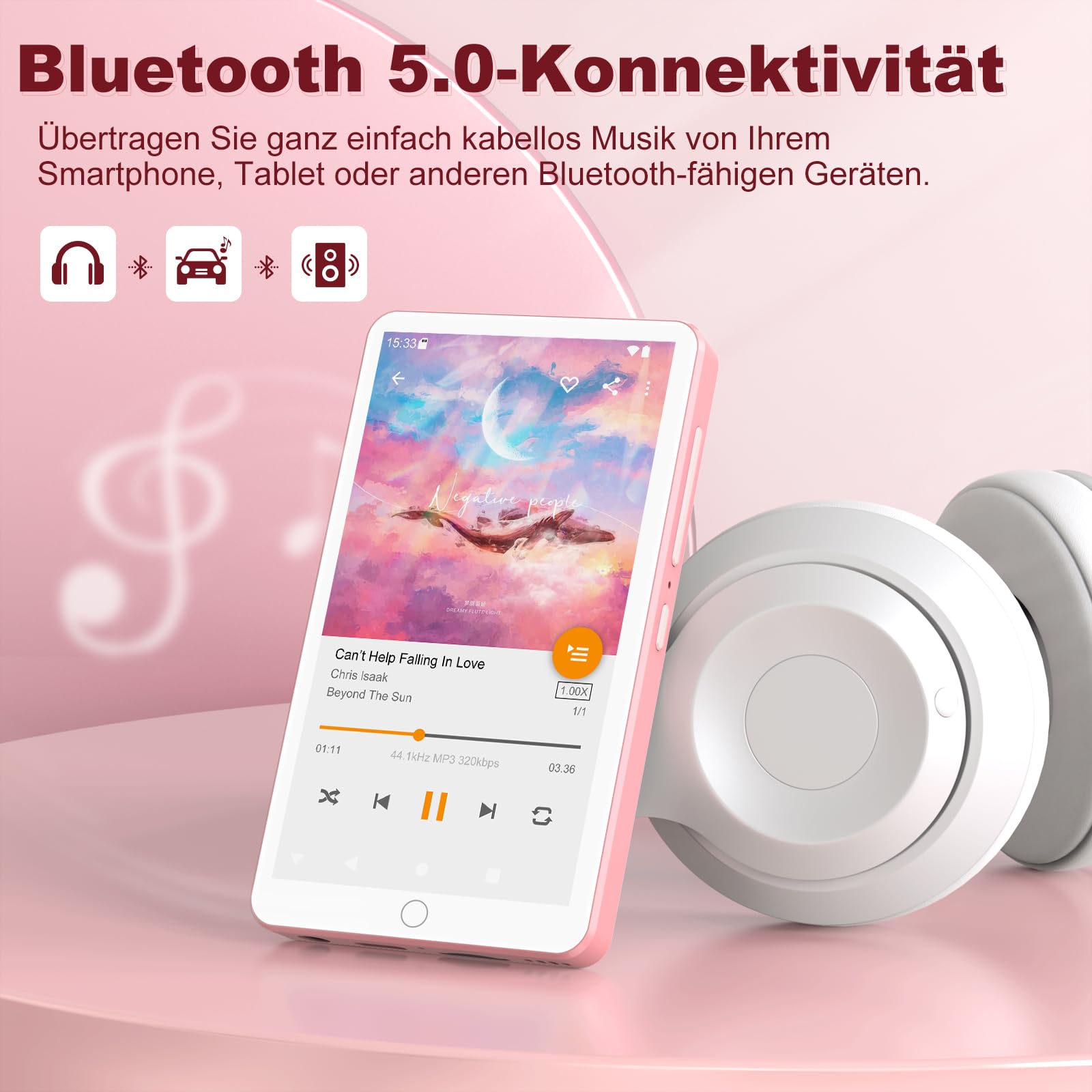 144GB Reproductor MP3 Con WiFi Bluetooth, Pantalla IPS táctil 4.02"