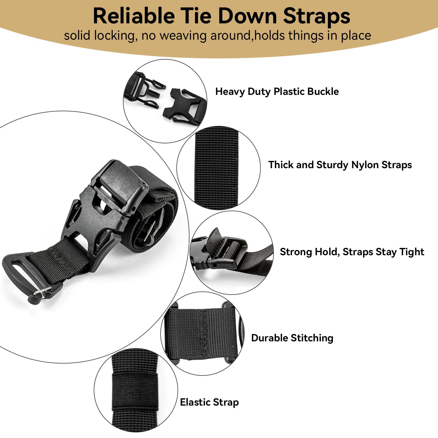 HIKEMAN Système tactique Rush Tier – 6 sangles de sac à dos Molle réglables, sangles de fixation avec clips à boucle, sangles de compression extérieures, sangle de bagage accessoire pour module