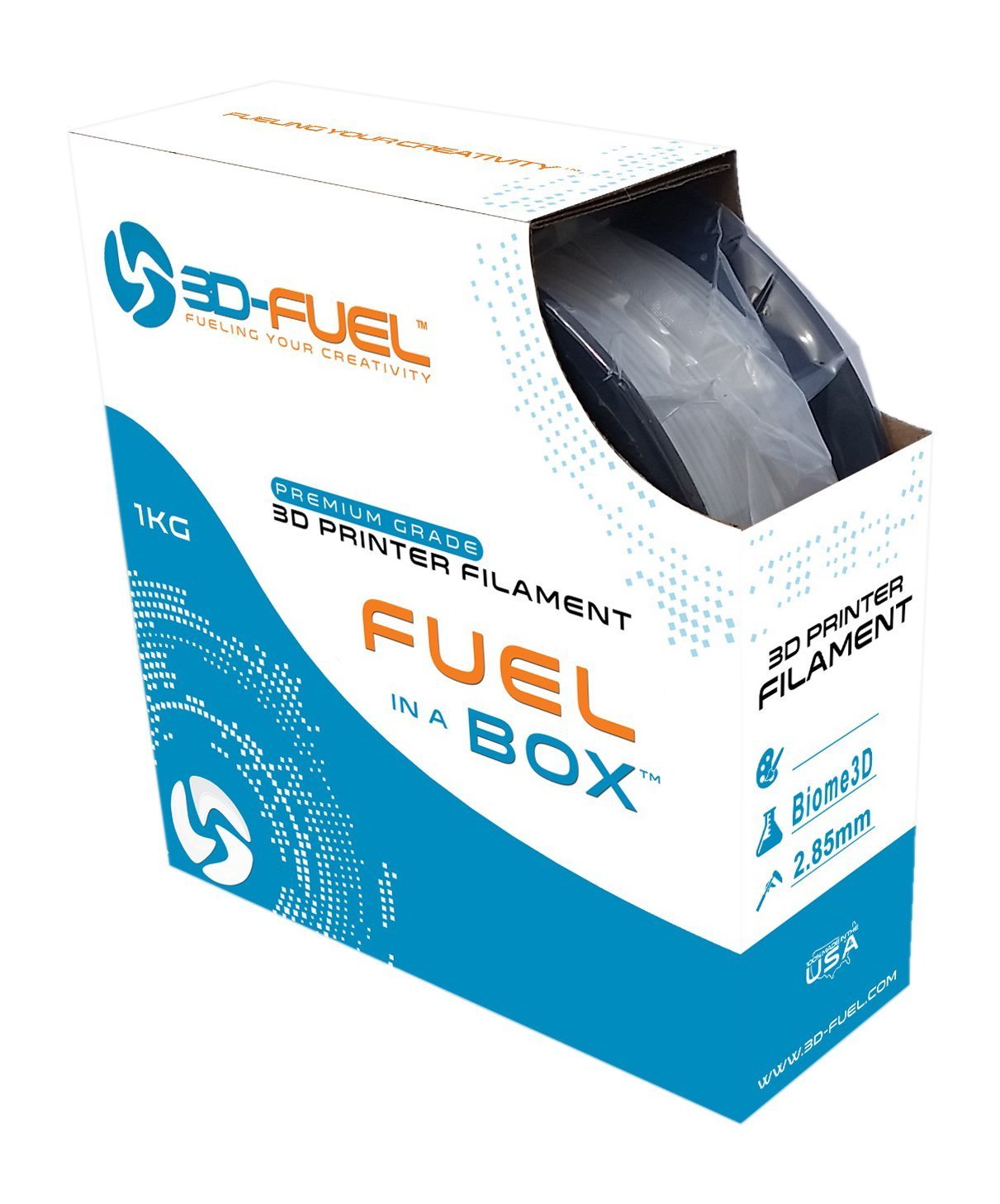 3D Fuel Printer Filament Midnight Black Biome 3D 2.85mm 1 kg Spool Dimensional Accuracy +/- 0.05mm