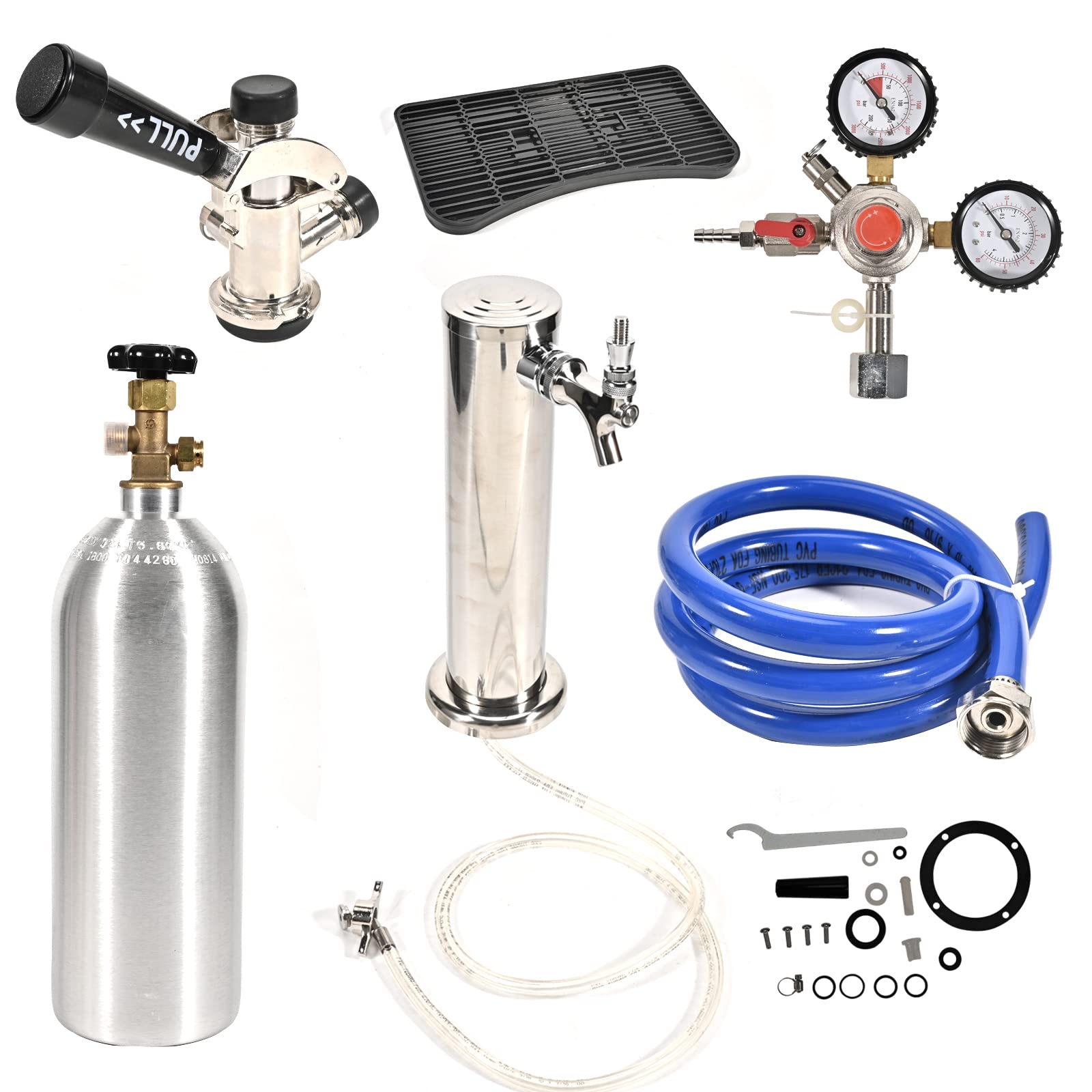 Buy BHTOP Standard Kegerator Tower Kit with 5 lb Co2 Tank, Stainless