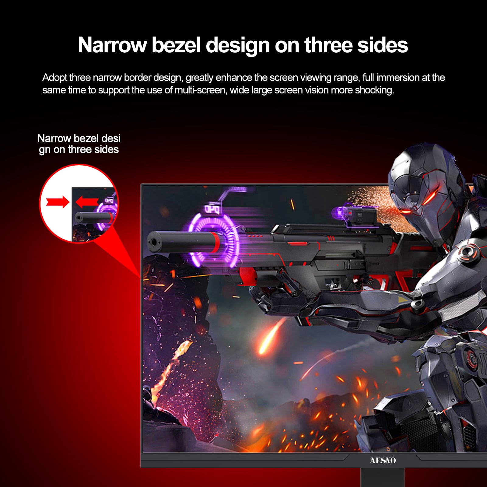 AESNO 24.5 inch Gaming monitor 180Hz 1080P Tilt/Height/Swivel