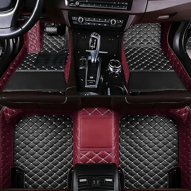 Custom Personalized Car Floor Mats - Luxury Full Coverage All Weather Cars Mats, Anti-Slip Leather Car Mat Set, Custom Floor Mats Fit for 99% of Cars, SUVs & Trucks (Color 39)