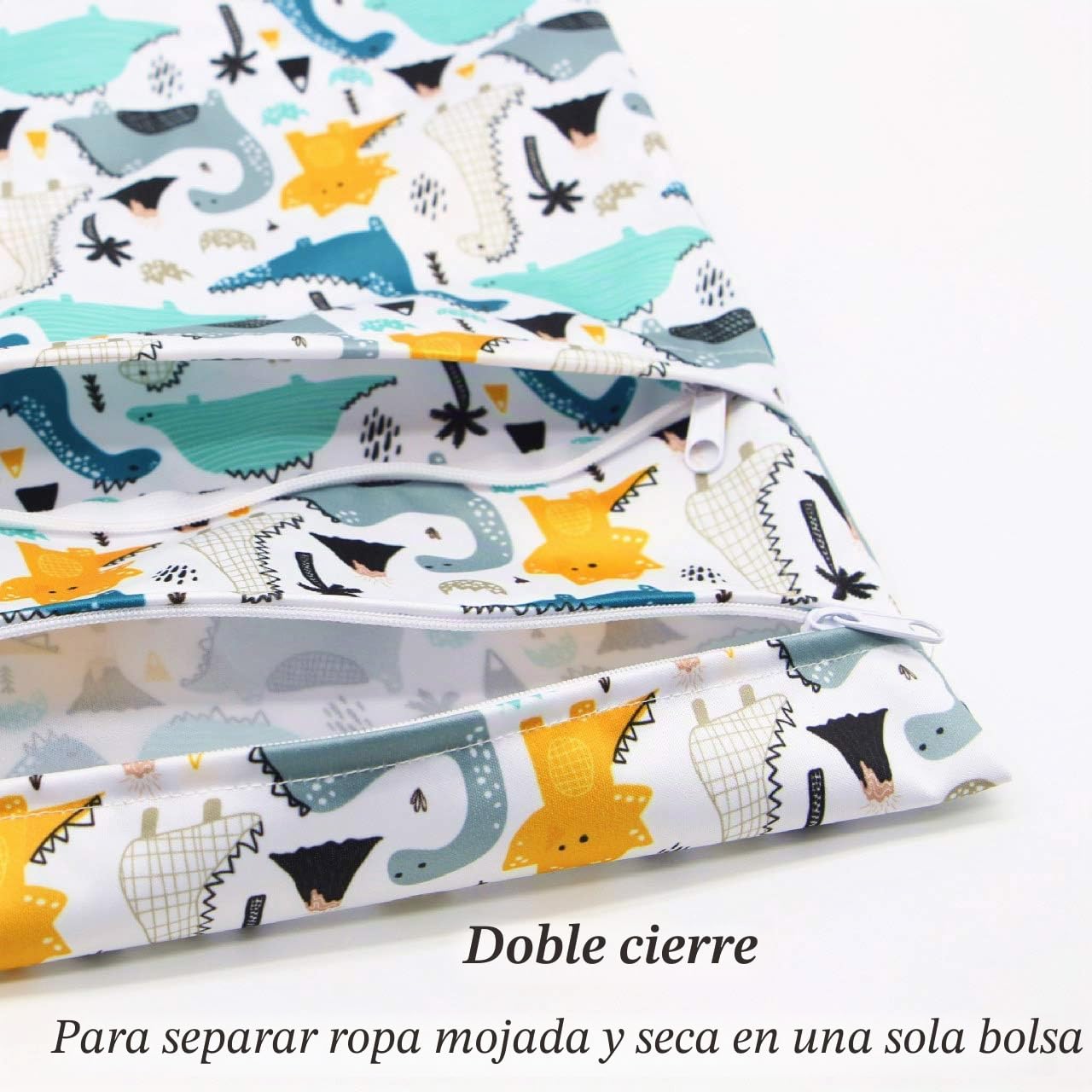 Bolsa Pañales Bebe, Reutilizable Wetbag, Impermeable Lavable con 2 Cremallera para Mamá de Bebé, Transpirable Organizador de Maquillaje de Colgar, Viajes, Playa, Piscina, Gym
