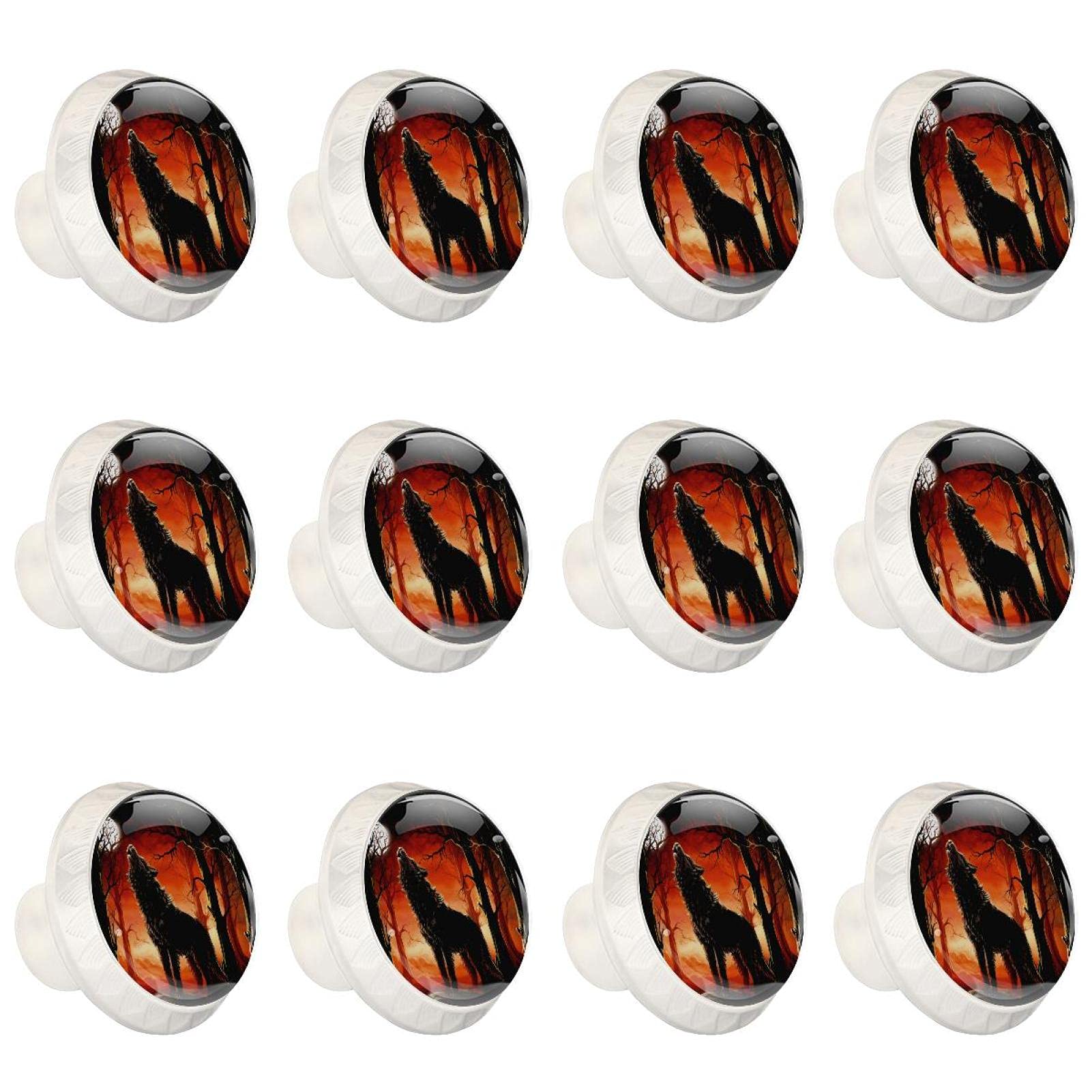 Poignée de meuble loup lot de 12 boutons ronds pour placard