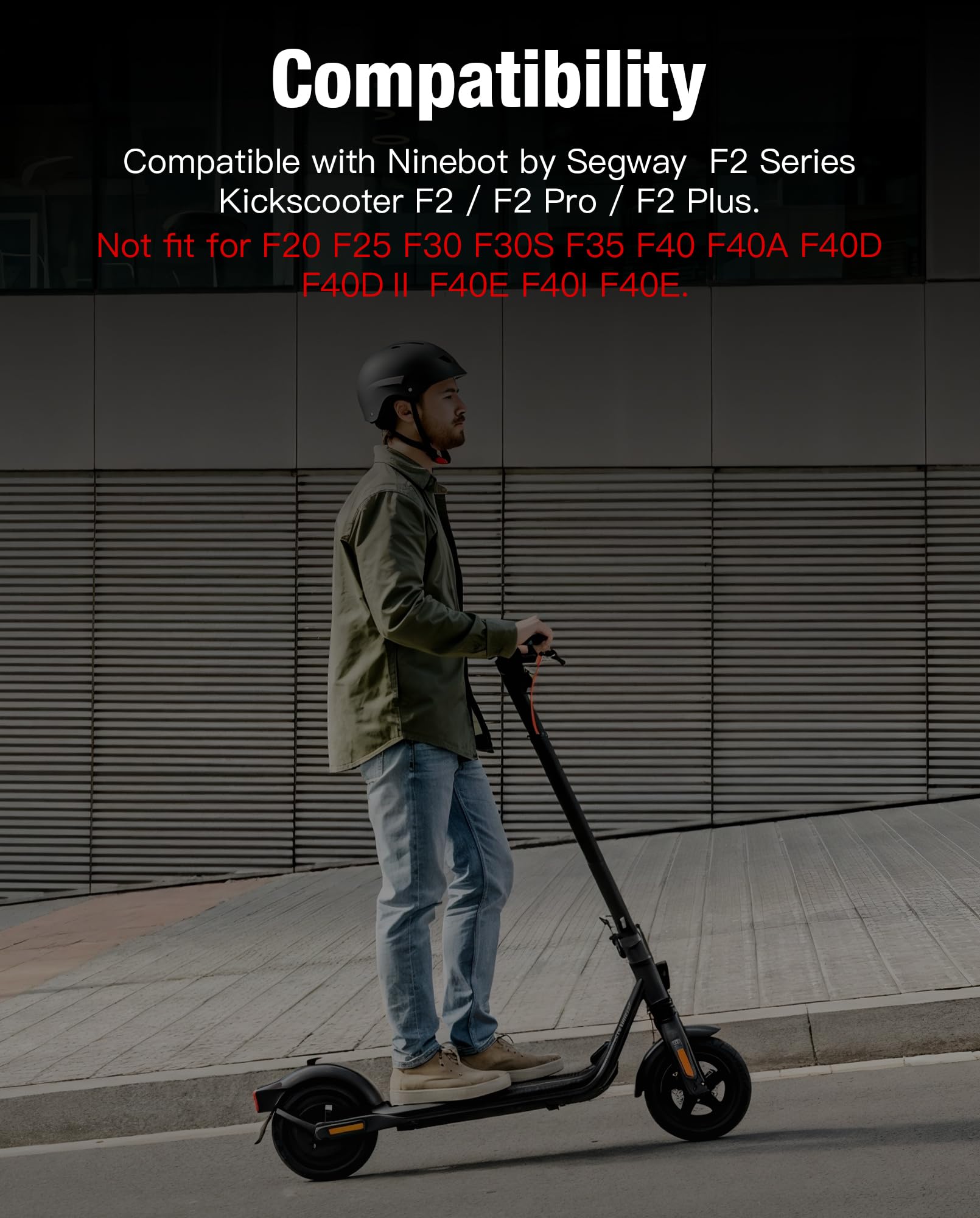 Montaż przedniego koła 10x2.5 kompatybilny z Segway Ninebot F2/F2 Plus/F2 Pro, 10-calowe pełne przednie koła, z oponami próżniowymi i oryginalnymi częściami piasty ABS (z tarczą hamulcową)