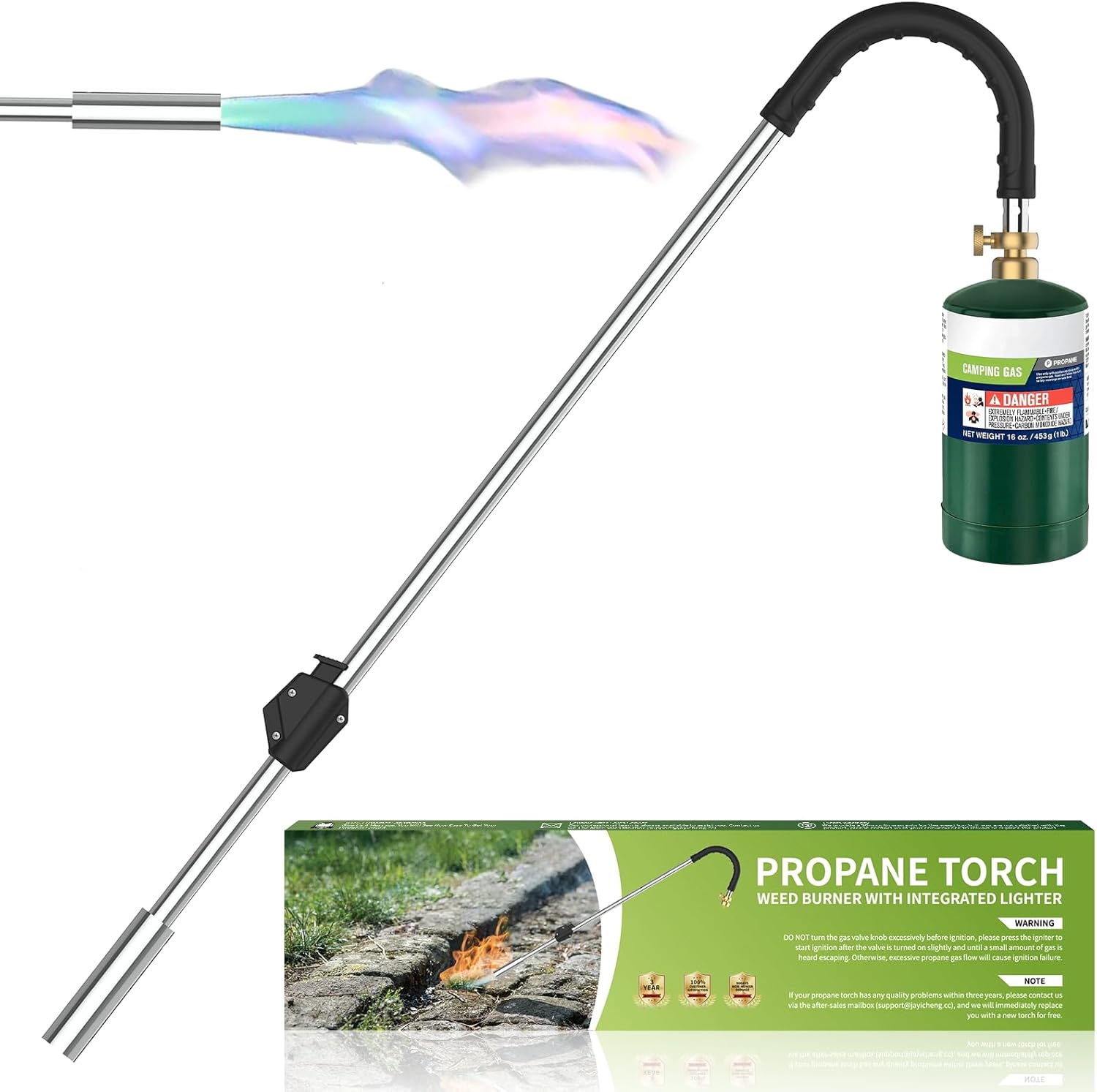Weed Torch Propane Burner, Flame Thrower for Weeds, 80