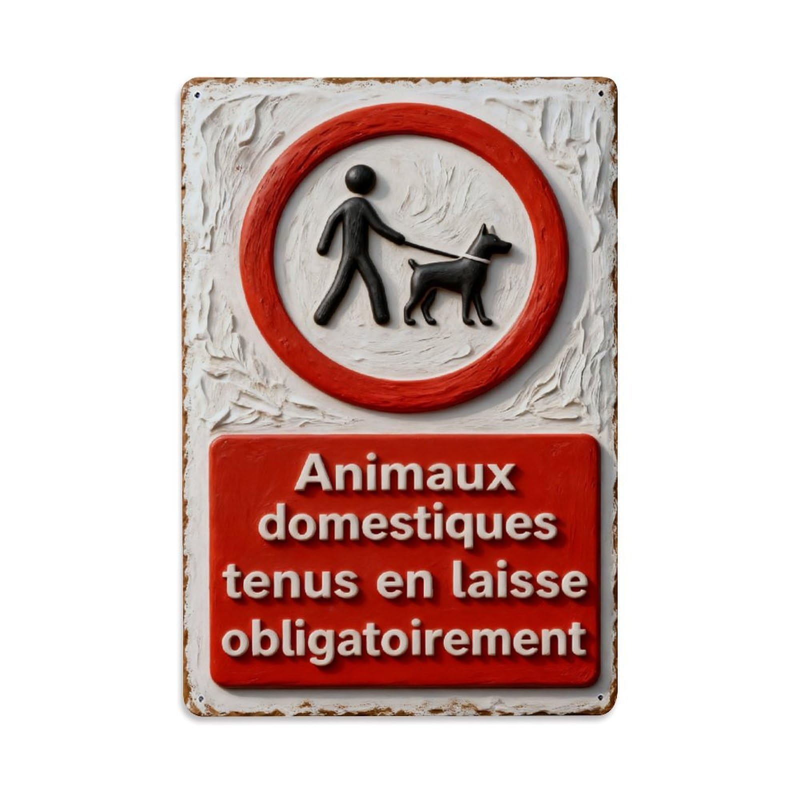 Dog On Leash Required Vintage Metal Tin Sign Retro Wall Decor, Bar Garage Cafe Kitchen Home Wall Art Poster Decoration 8x12inches