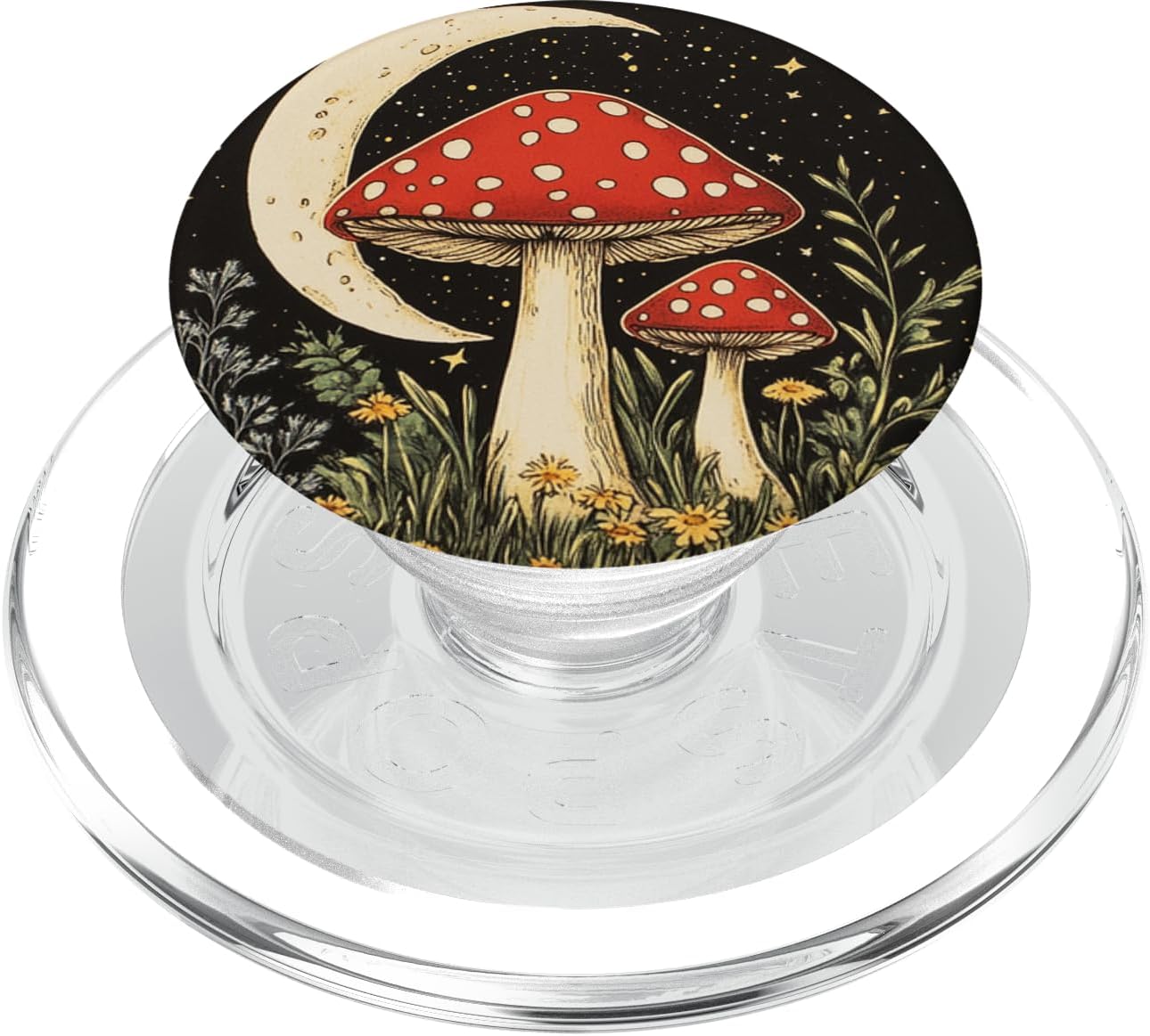Dreamy Cottagecore Boho Aesthetic Mushroom Moon PopSockets PopGrip for MagSafe