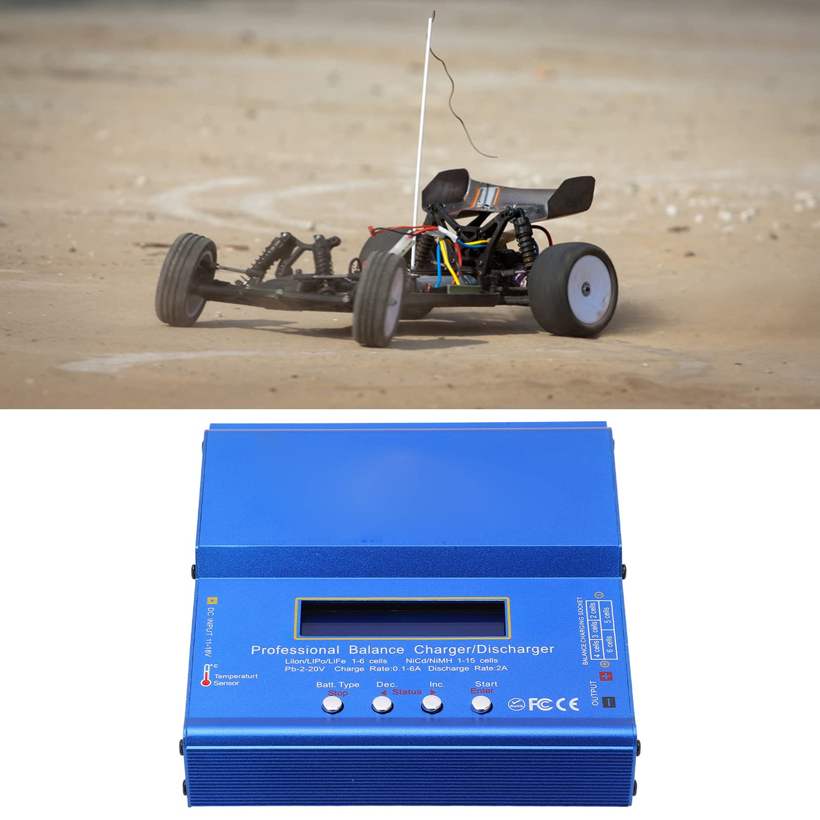 Cargador de Equilibrio IMAX B6AC Lipo, Cargador de Alto Rendimiento de 80W para Aviones Teledirigidos, Drones y Coches, Aleación de Aluminio