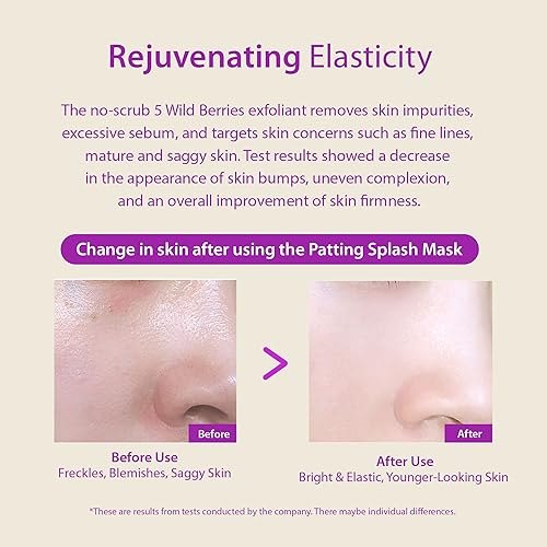 Miniatura 4 de Blithe Mascarilla exfoliante de salpicaduras de patting para el rostro rejuvenecedor bayas moradas exfoliante facial con aceite de ricino y ácido