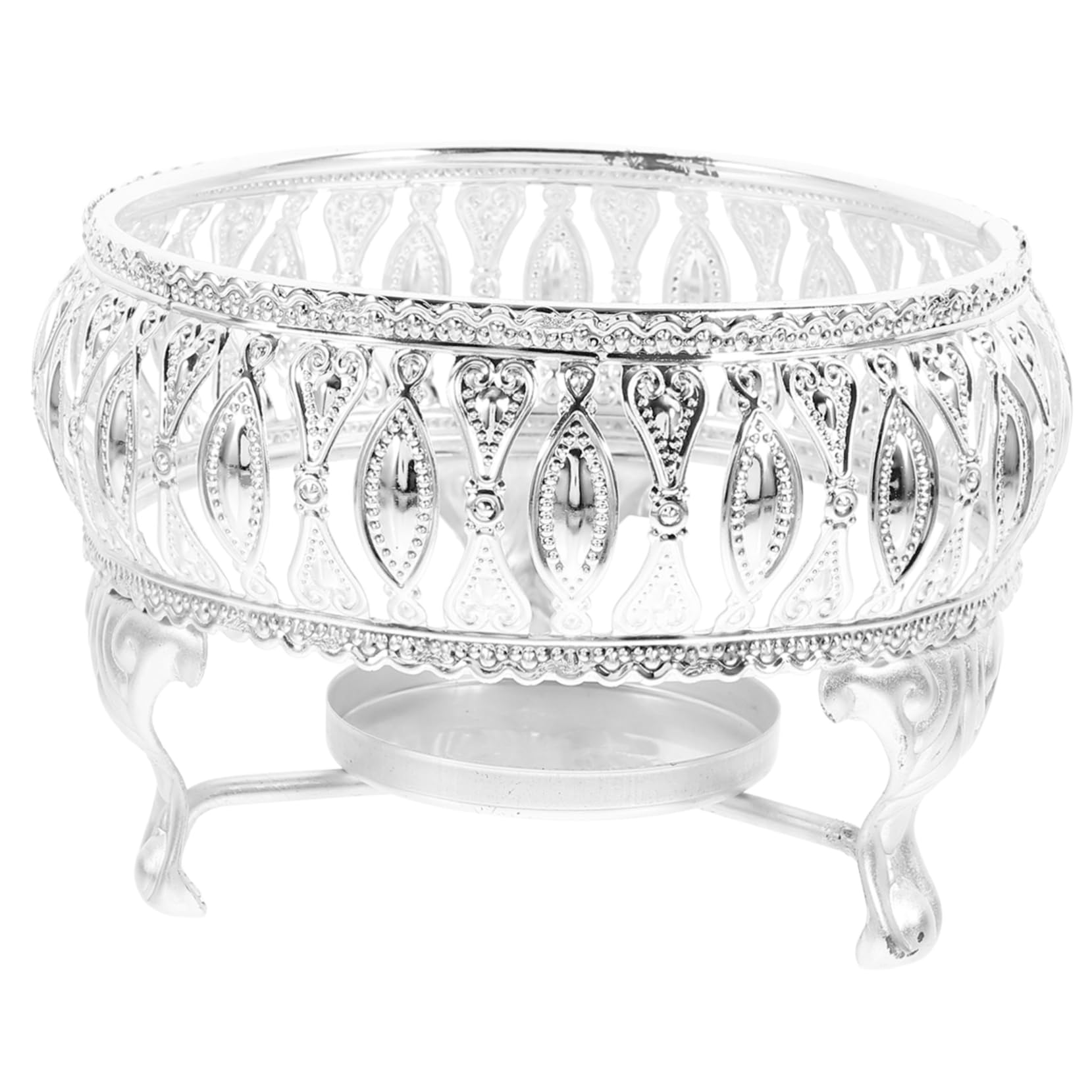 OUNONA Tea Warmer Teapot Warmer Stand Warming Teaware Accessories for Home for Desk Heating Stainless Teapot Heater Footed Holder Plate Warmer Base Warmer for Office Tea Heater Silver