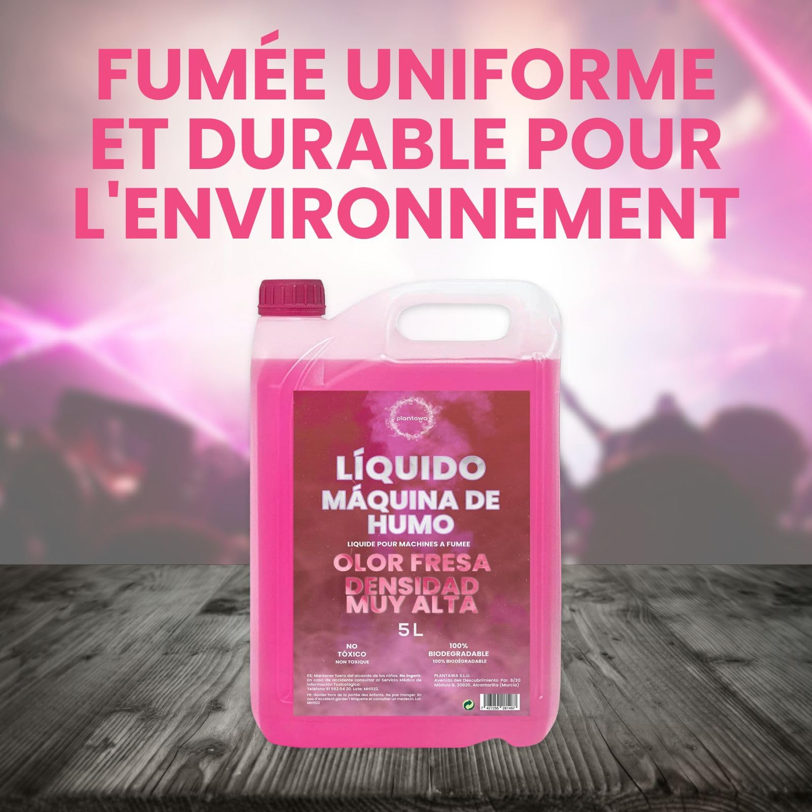 Plantawa Liquide Machine à Fumée 5 Litres : Densité Très Haute Odeur Fraise, Machine à Fumée, Canon Fumée, Fog Machine, Halloween Holographic, Halloween Fumée, Feu D'artifice et Fusées D'artifice