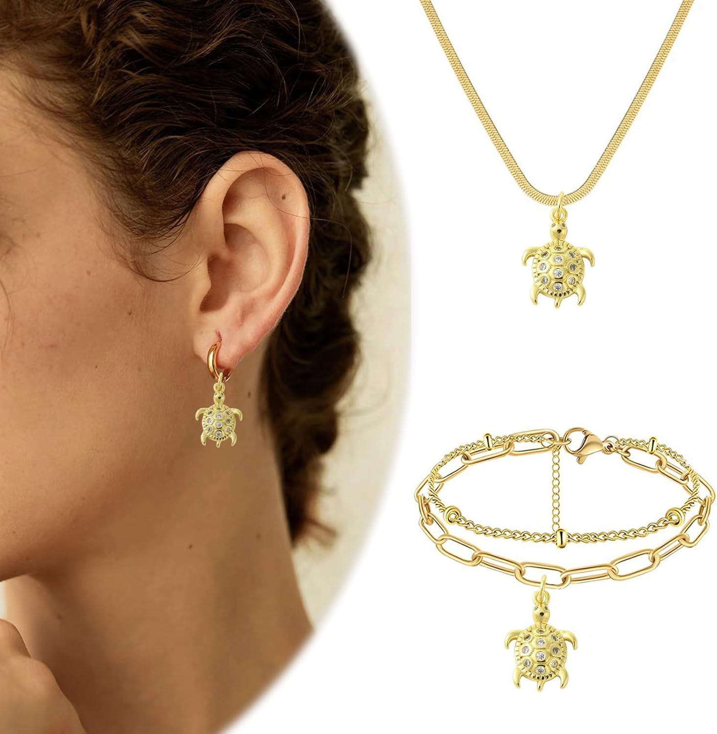 KitBeads 10pcs Cubic Zirconia Sea Turle Charms Brass CZ Ocean Sea Animal Charms 18K Real Gold Plated Tortoise Charms for Jewelry Making Bulk - Image 7