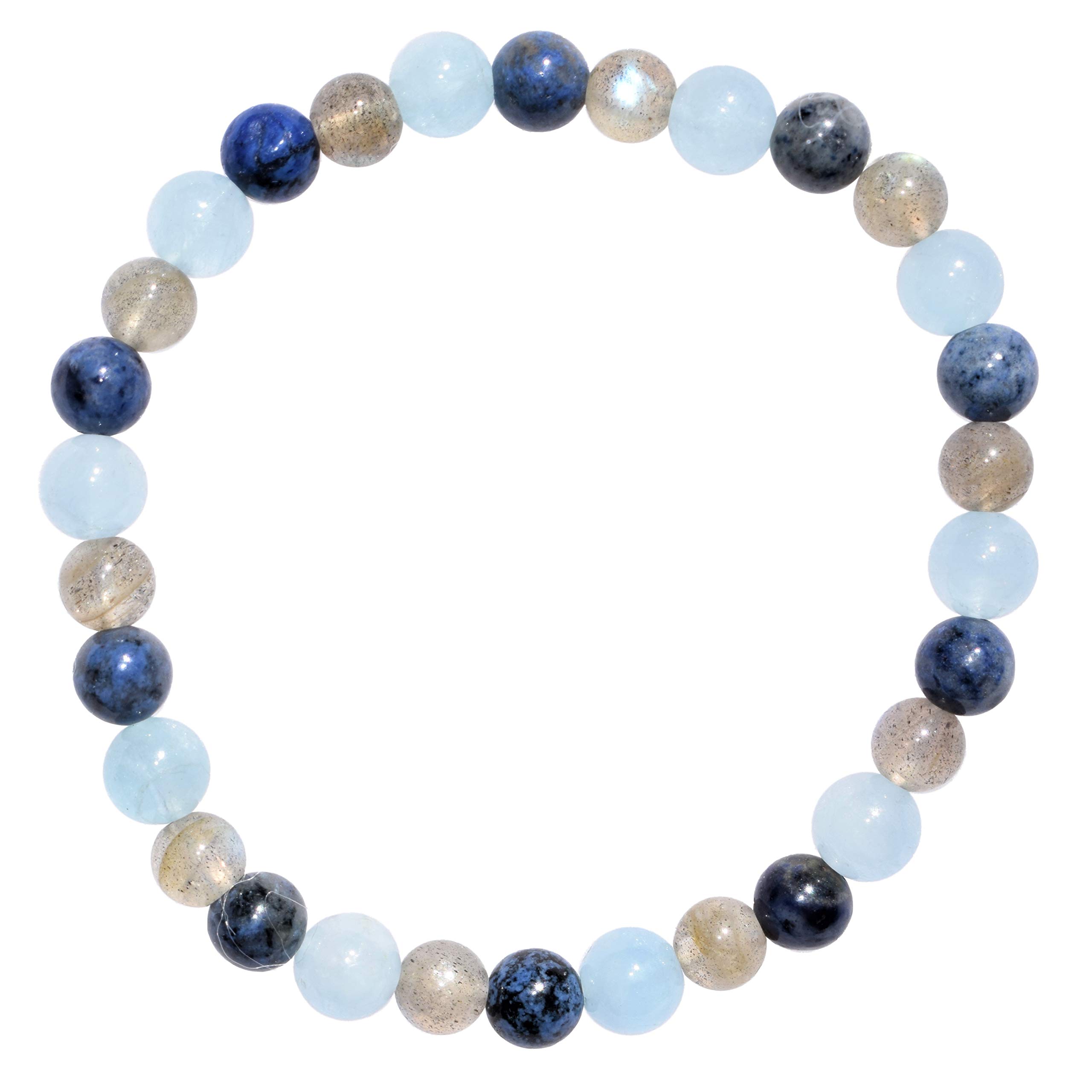 Zenergy GemsCharged Natural Gemstone Crystal 6mm Bead Bracelet + Selenite Charging Heart Included