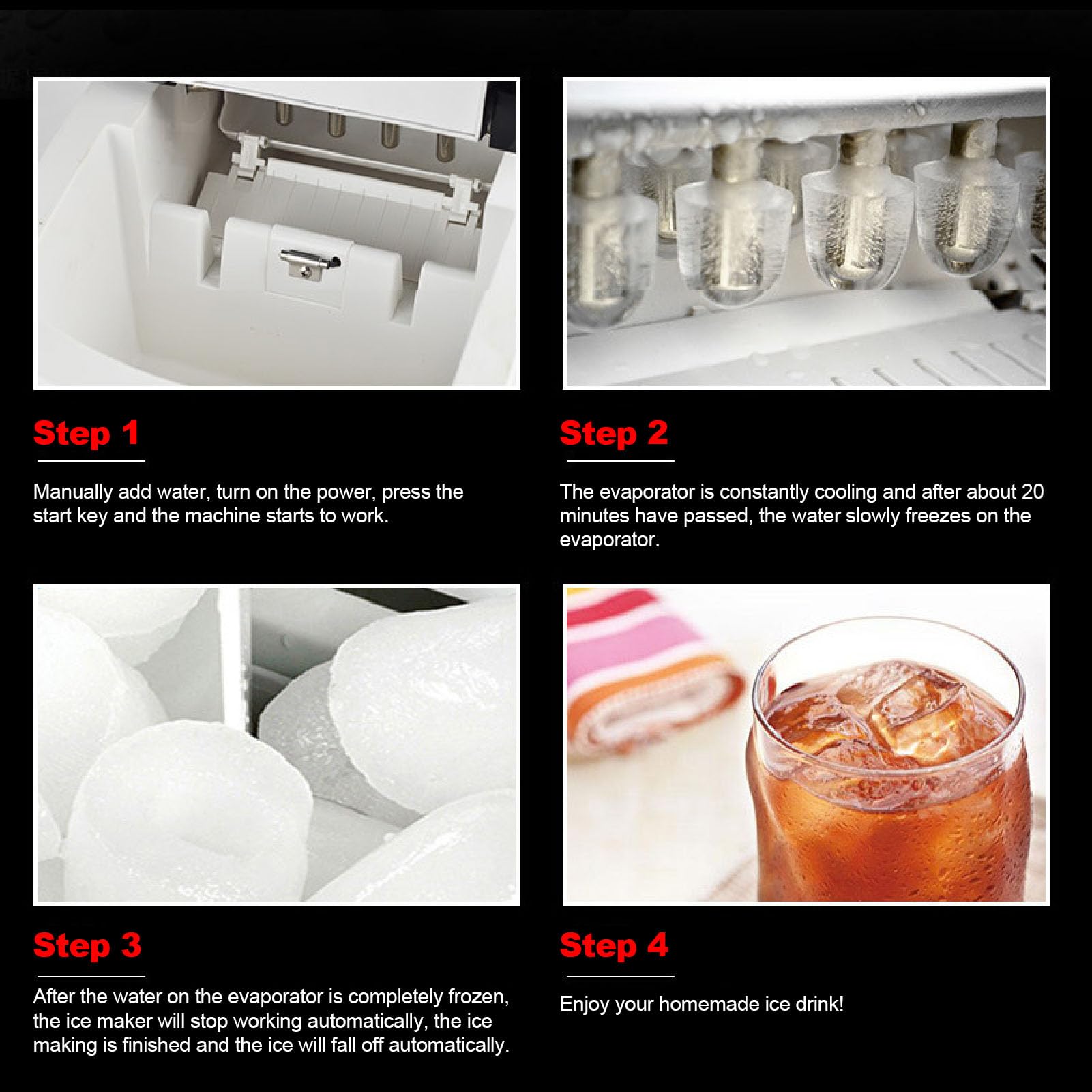Annadue Pequeño Fabricante de Hielo, Máquina de Hielo de Encimera Portátil, Máquina Redonda de Fabricantes de Hielo, Automático Completo, Ahorro de Espacio, para Hogar, Cocina, (Enchufe