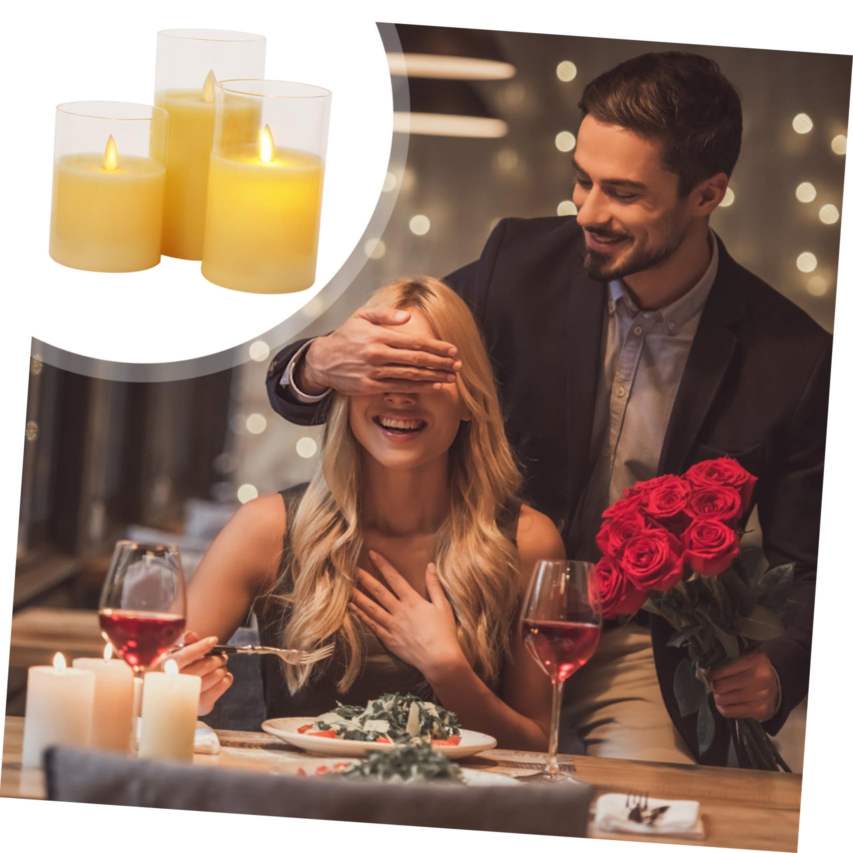Lampade a LED a Candela Tremolante senza Fiamma e Fumo, Candele Elettriche a Batteria con Telecomando, Set da 3 per Decorazioni D’atmosfera in Casa, Ristorante e Bar