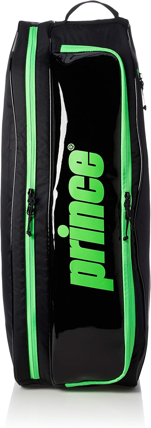 Amazon [プリンス] ラケットバッグ AT172 ラケットバッグ6本入 ブラック×グリーン (240) Prince(プリンス