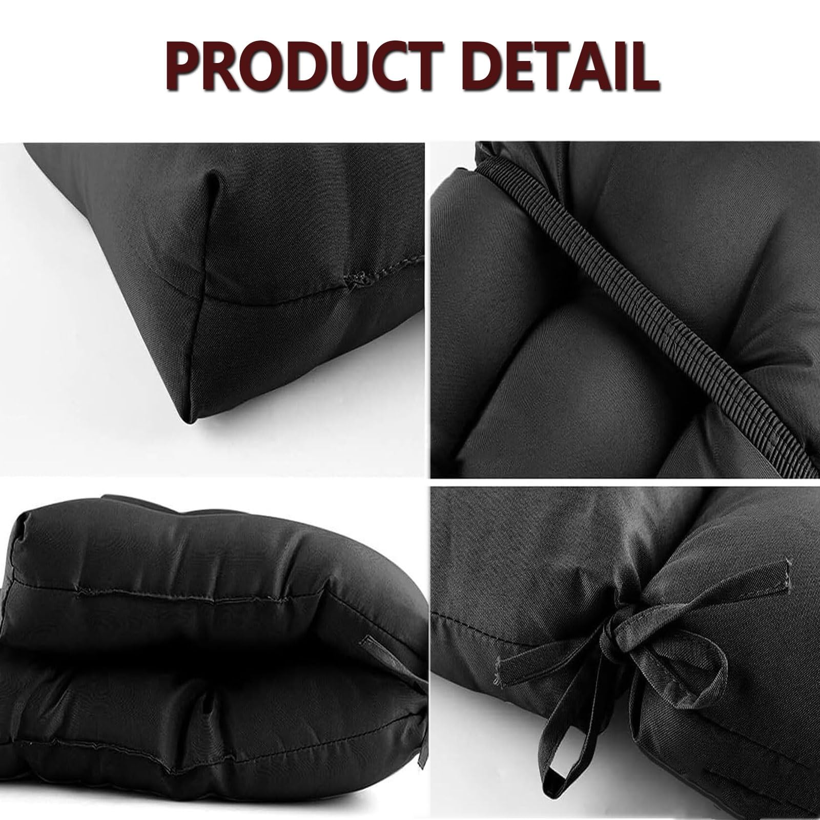 uyeoco Cuscini per sedie da Giardino con Schienale 106x53cm, Cuscini per sedie a Dondolo in Vimini Pezzo con Lacci, per Interni all'aperto(A7)