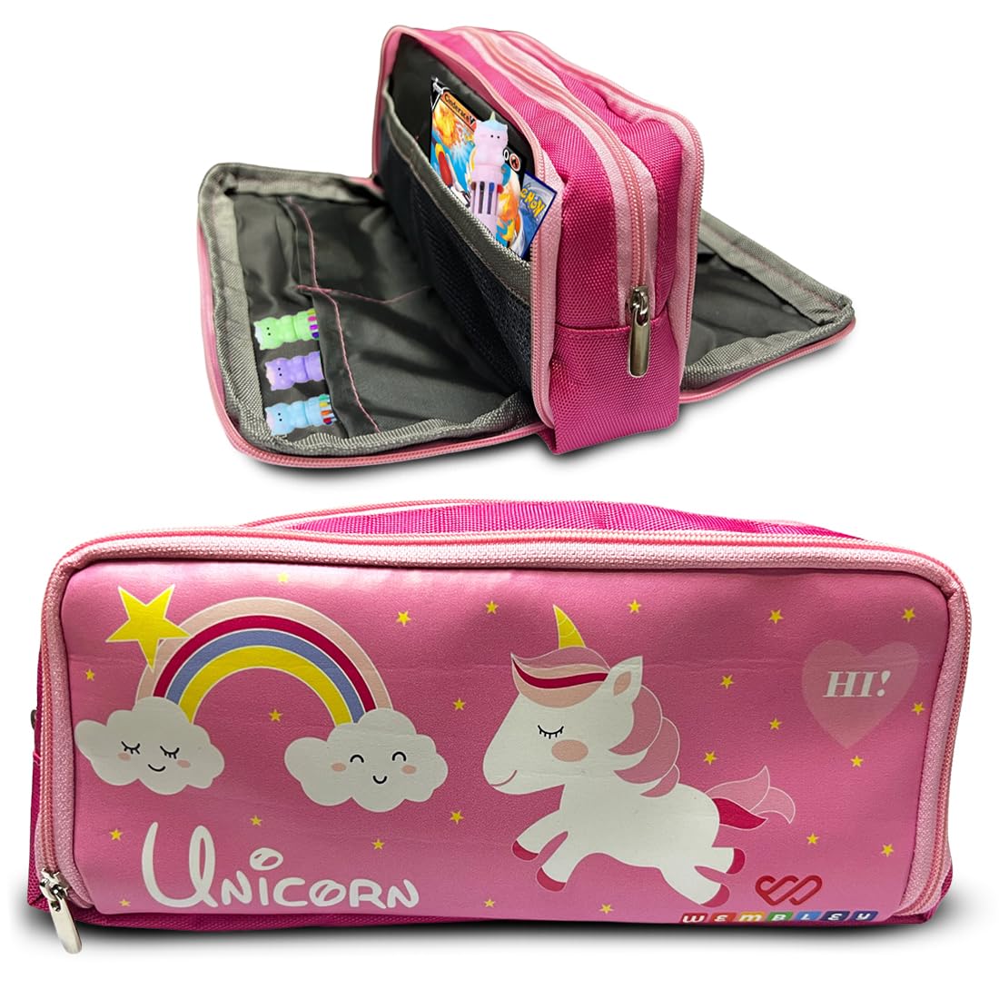 Wembley Canvas Unicorn Pencil Box For Girls, Large Capacity Kids Pencil Pouch With 3 Zipper Compartments, Cute Stationery Storage Organizer For School (Multicolor) (B0D31DPF4G) Amazon Price History, Amazon Price Tracker