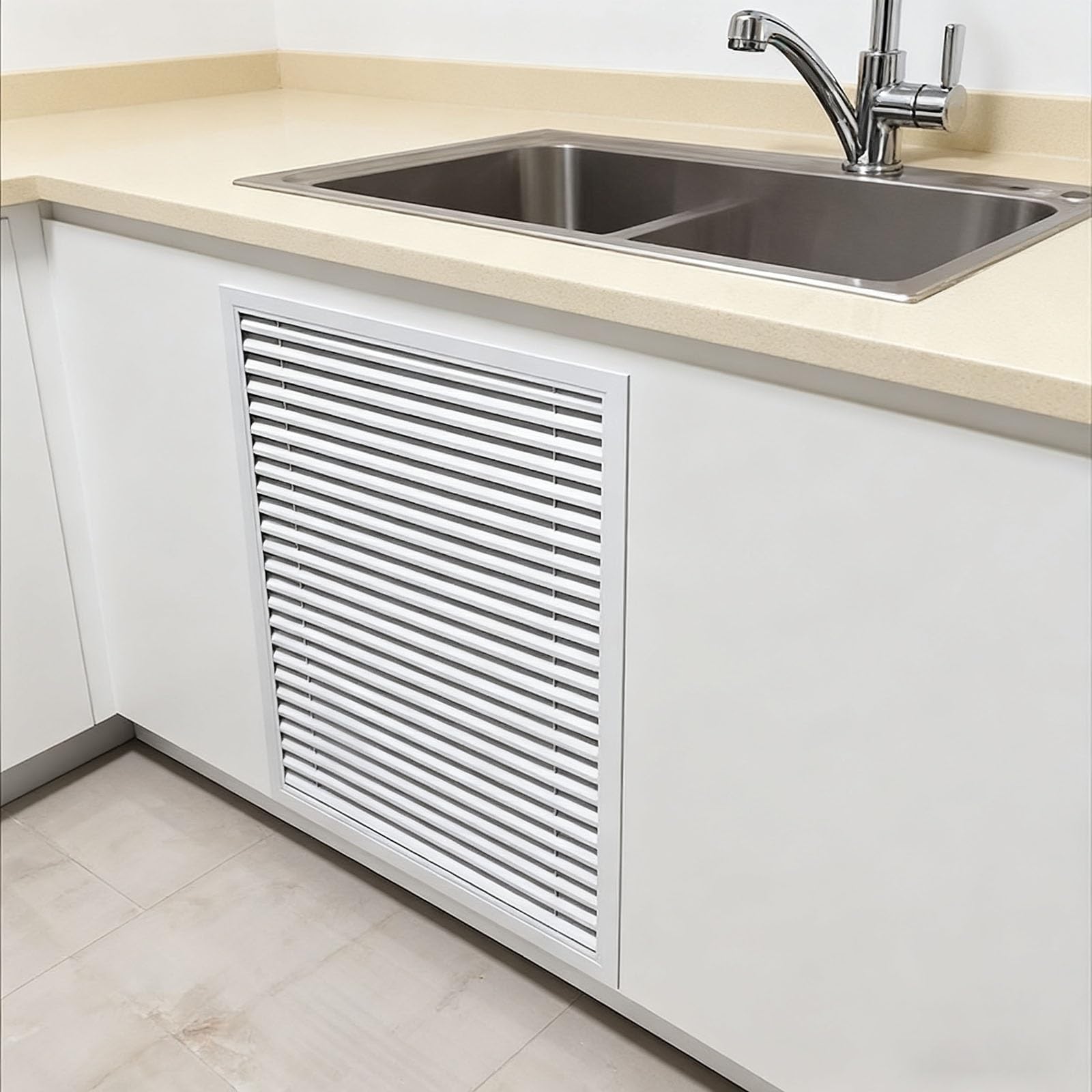 Griglia di Ventilazione A Persiana, Griglia di Scarico Decorativa Quadrata per Pareti Laterali O Soffitto, Piastra di Sfiato 'Aria HVAC(White,23x23in (58x58cm))