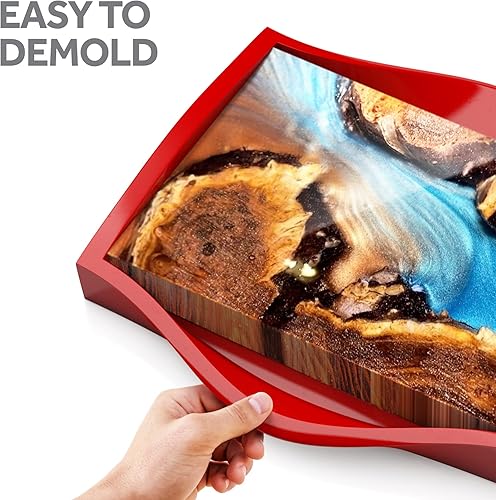 Miniatura 5 de Molde de fundición de resina epoxi de silicona (18 x 12 x 2 pulgadas), 1 molde que ahorra tiempo sin costuras sin fugas, suministros esenciales para