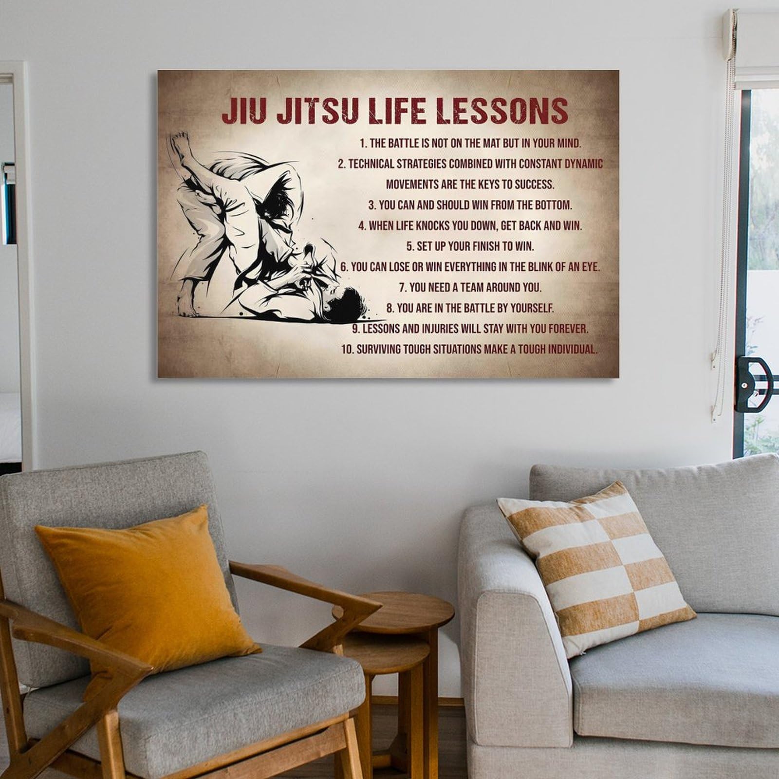 Amazon.com: Jiu Jitsu Life Lessons Wall Art Poster Bedroom Prints