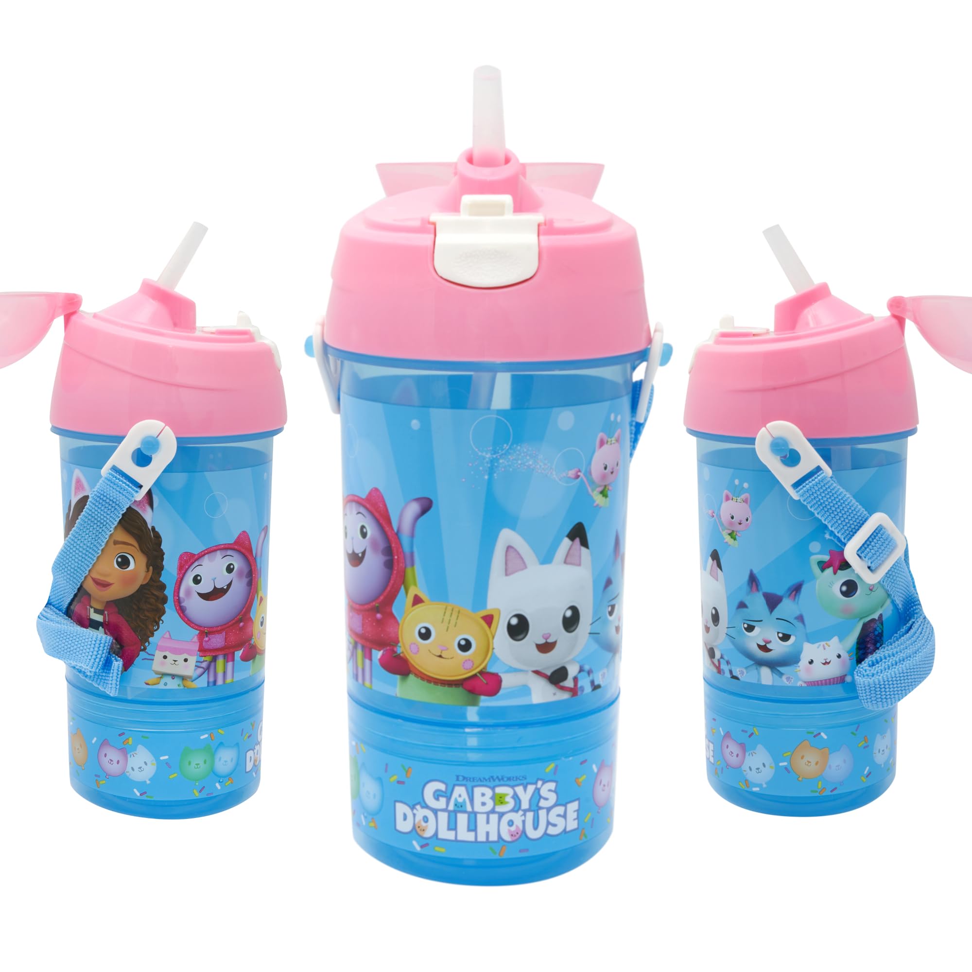 Borraccia Bambini Gabby's Dollhouse 500ml - Senza BPA, Con Cannuccia | Design Divertente Per Scuola E Sport - Foto 10