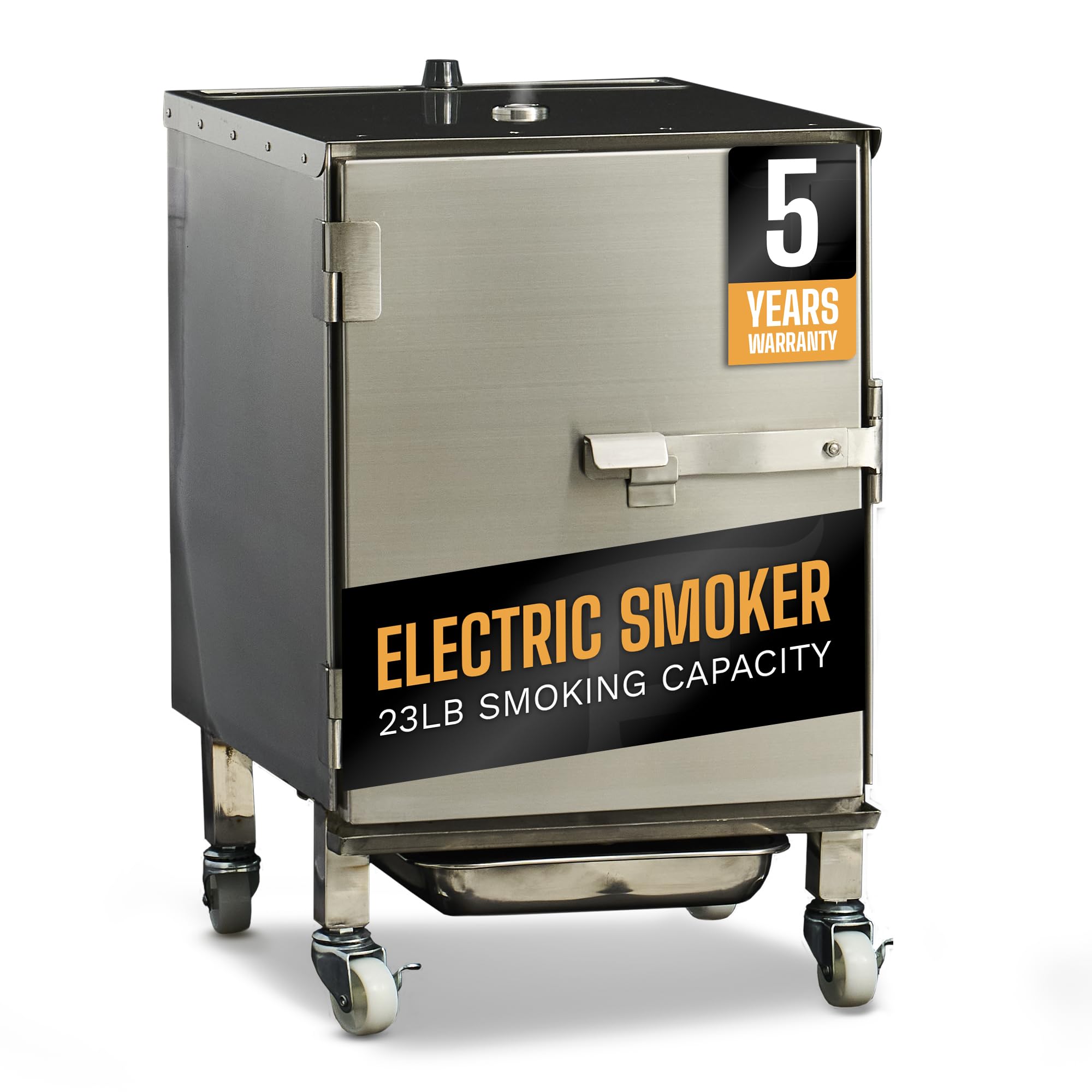 SmokinTex Lil' Tex Electric Smoker - Stainless Steel Portable Meat Smoker Grill with Temperature Control, Wood Chip Tray, and Meat Probe for BBQ, Jerky, Vegetables