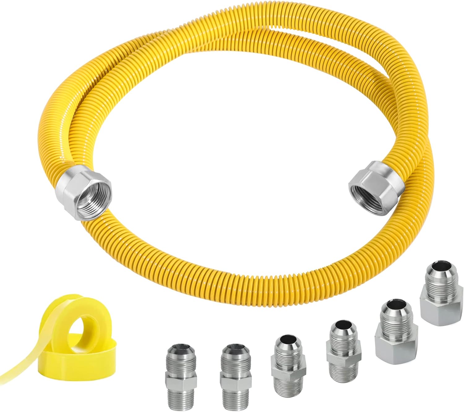 puxyblue 72 Inche Gas Hose Connector Kit for Dryer,Flexible Stainless Steel Gas Line
