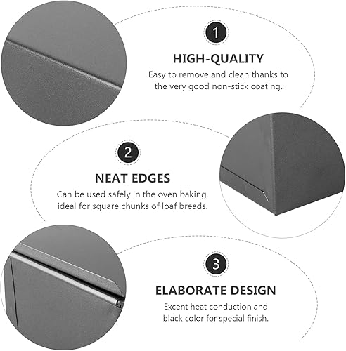 Miniatura 4 de Housoutil Molde antiadherente Pullman con tapa, negro, 8.82 oz